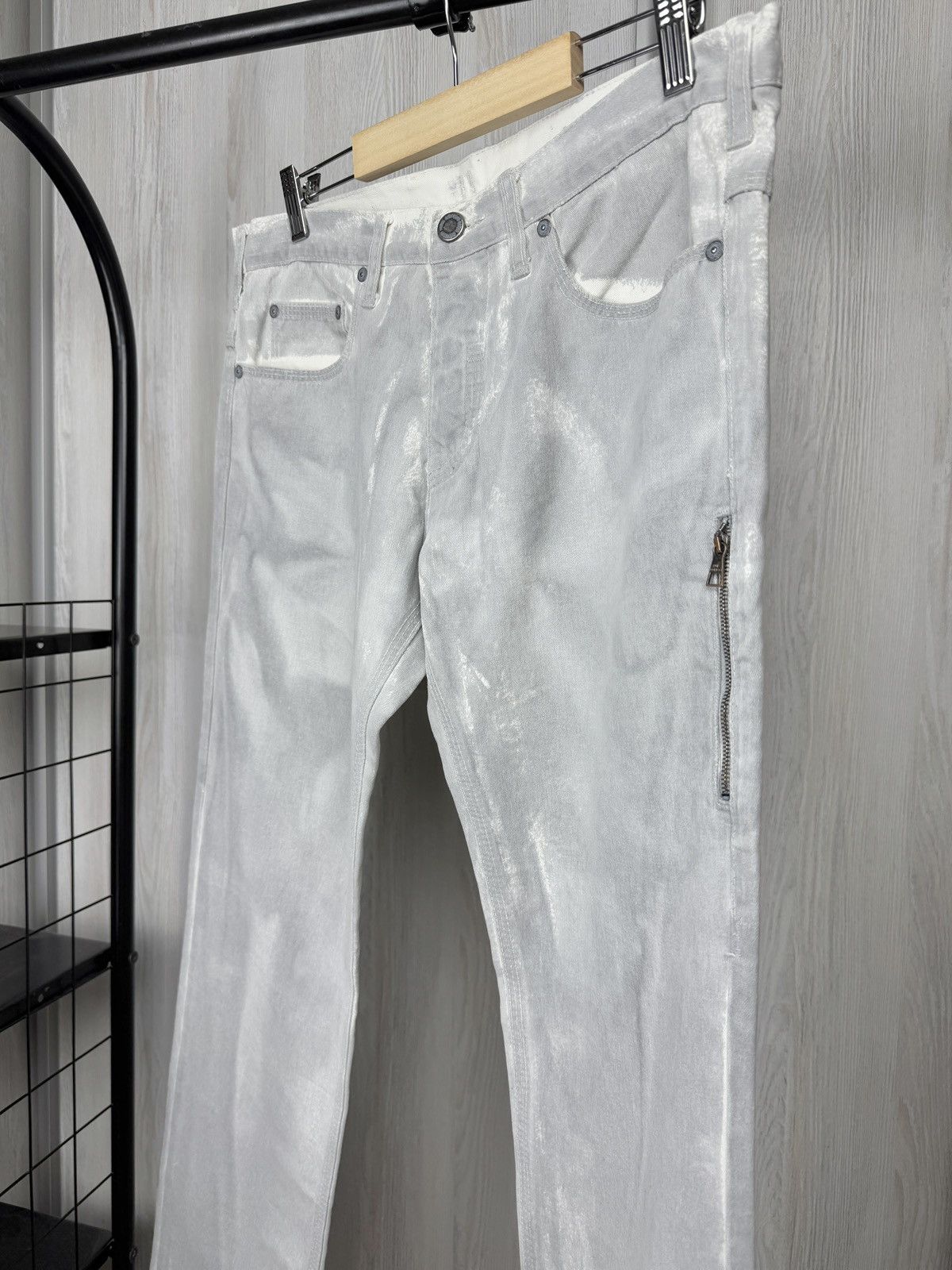 Neil Barrett Neil Barrett grey white faded side zipper pocket pants jeans Size US 33 - 4 Thumbnail