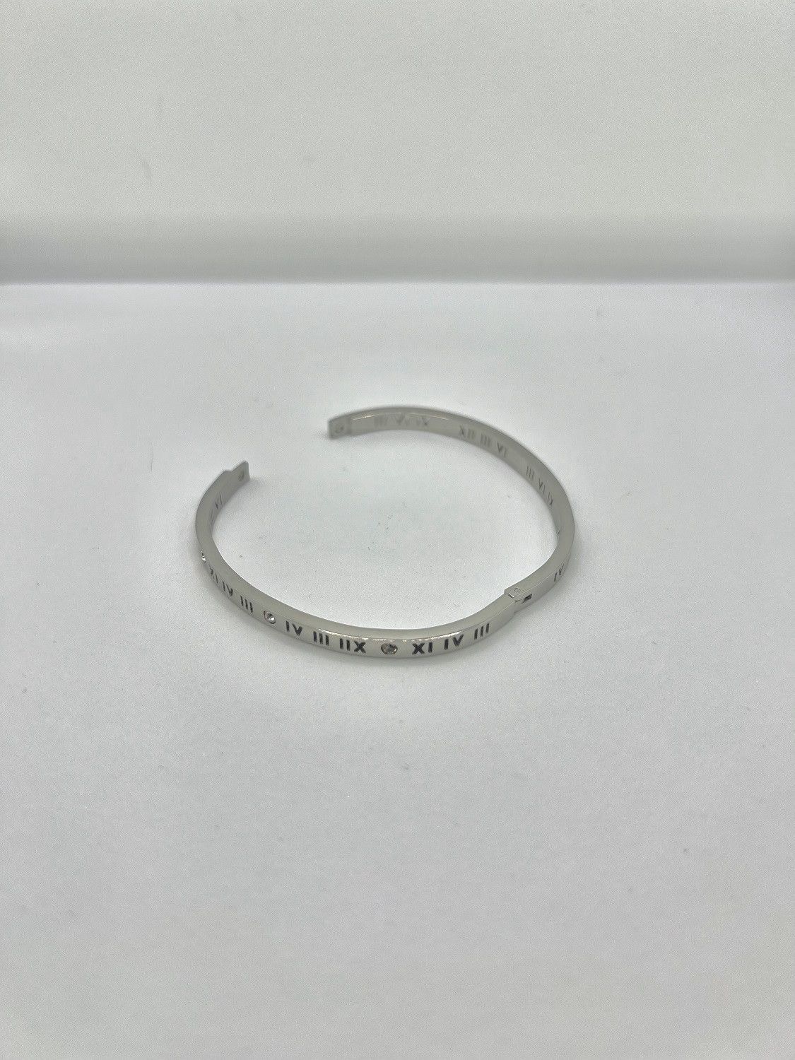 Jewelry Roma Numbers Silver Bangle with Czs Size ONE SIZE - 4 Thumbnail