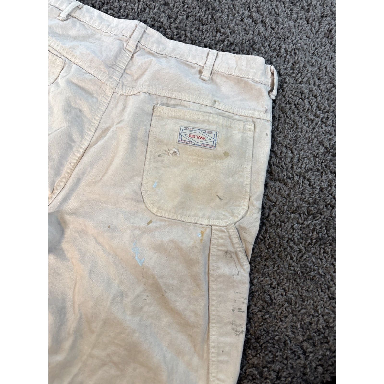 Vintage VINTAGE Big Yank Carpenter Pants Mens 38x28 Canvas Workwear USA Made Pants 5-Pocket Design Straight Leg 80s 90s Retro USA White Cotton Sanforized Size US 38 / EU 54 - 2 Thumbnail