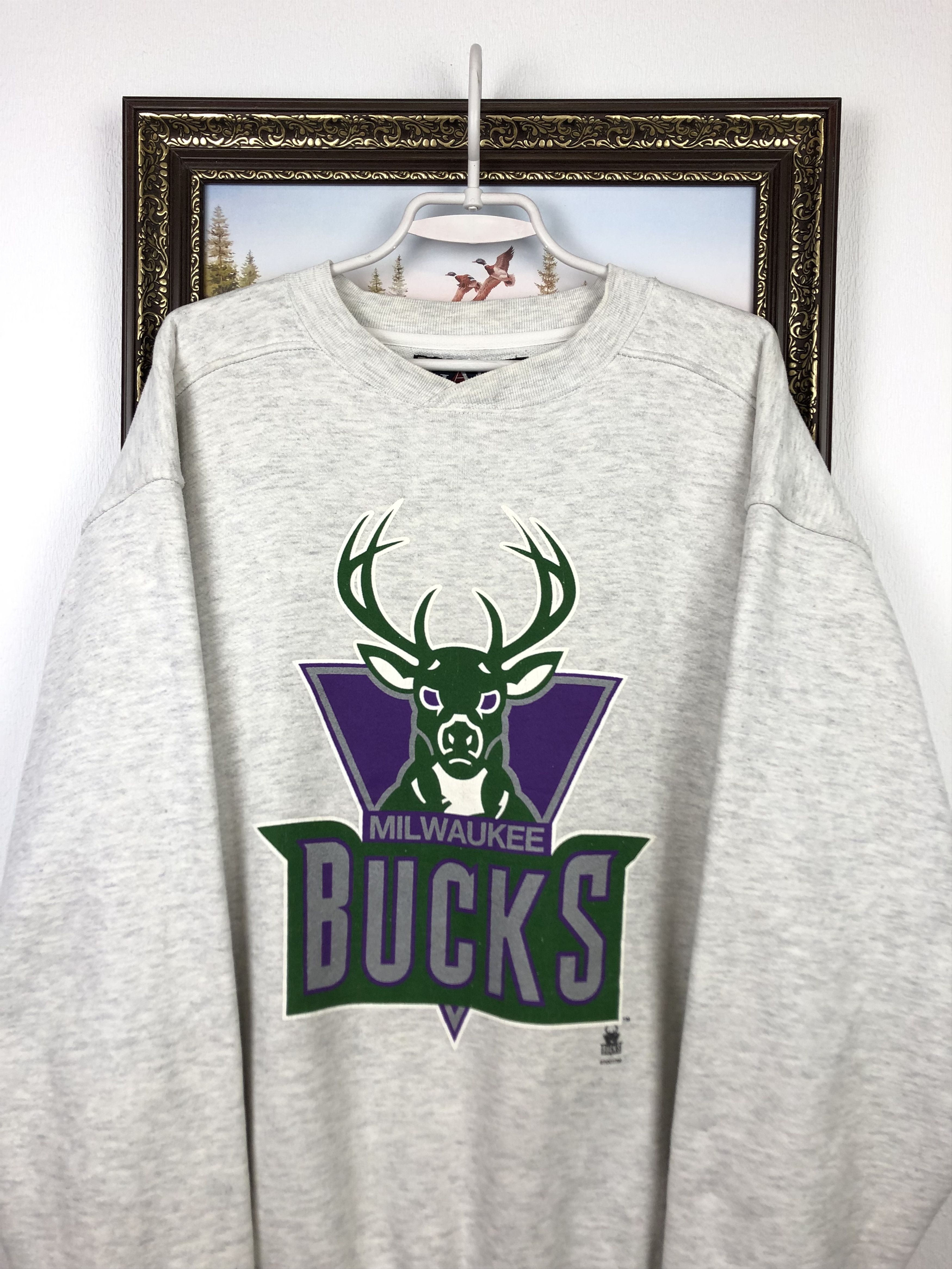 NBA Rare Vintage Vintage 90 s Milwaukee Bucks NBA Sweatshirt Mens Crewneck Grailed