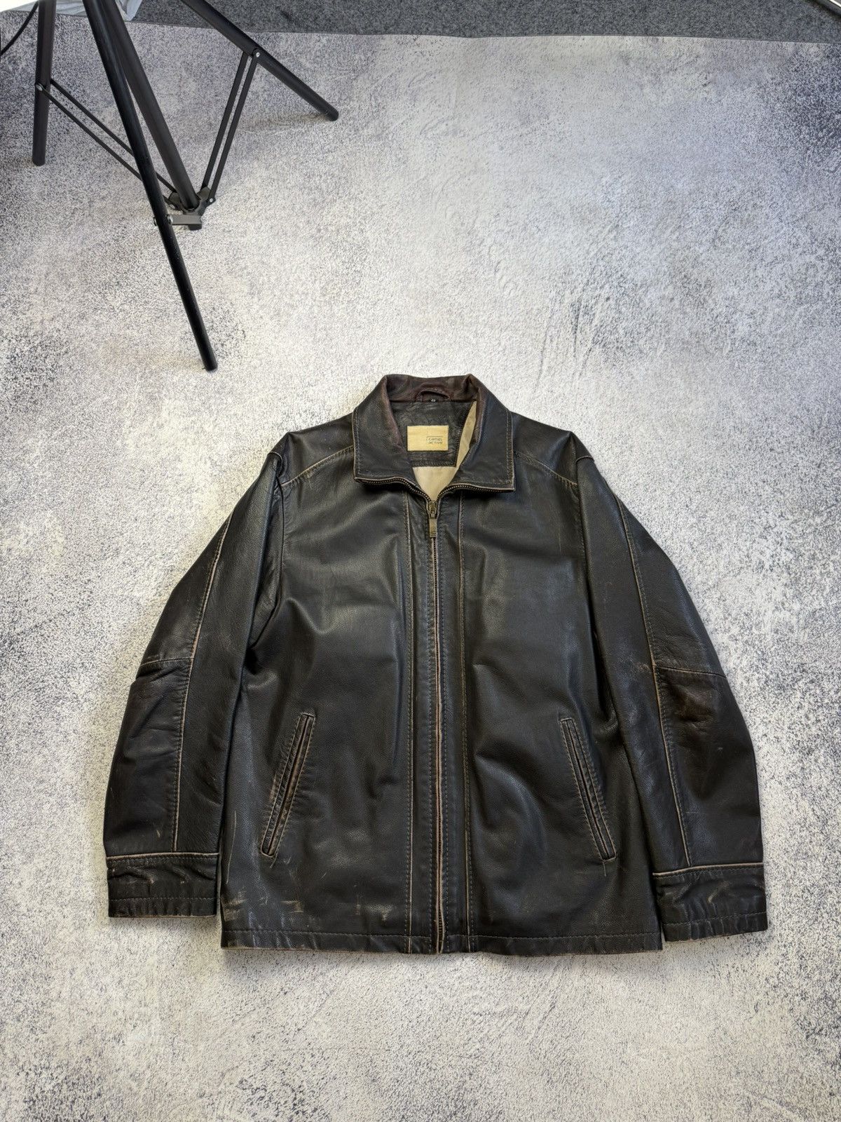 camel active Vintage Camel Active Leather Jacket Rare Old Money Size US M / EU 48-50 / 2 - 18 Thumbnail
