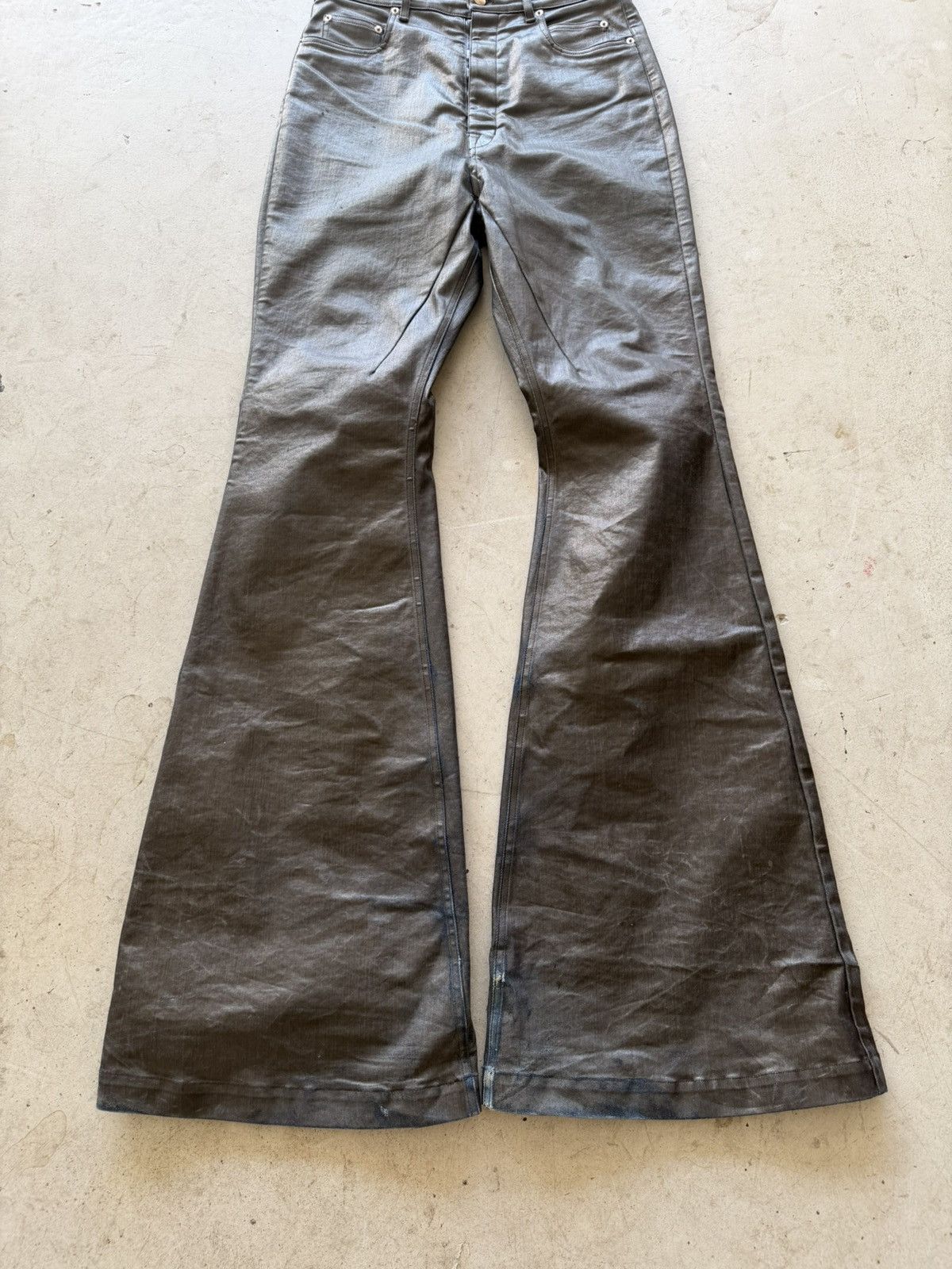 Rick Owens Rick Owens Black Waxed Coated Bolan Size US 30 / EU 46 - 2 Thumbnail