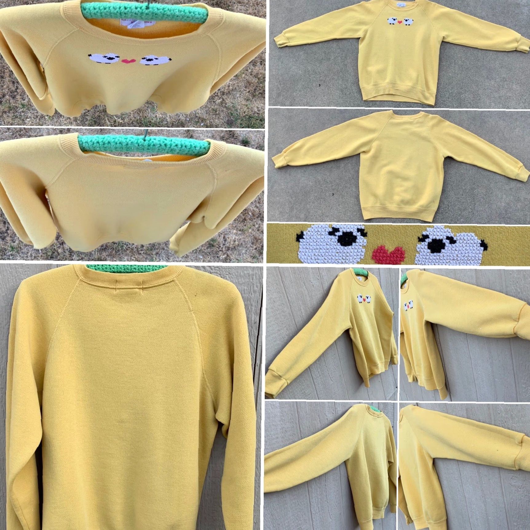Vintage VINTAGE Cheetah Sweatshirt Raglan Crew Neck Long Sleeve Embroidered Sheep Heart 80s 90s Unisex Adults M Size M / US 6-8 / IT 42-44 - 4 Thumbnail