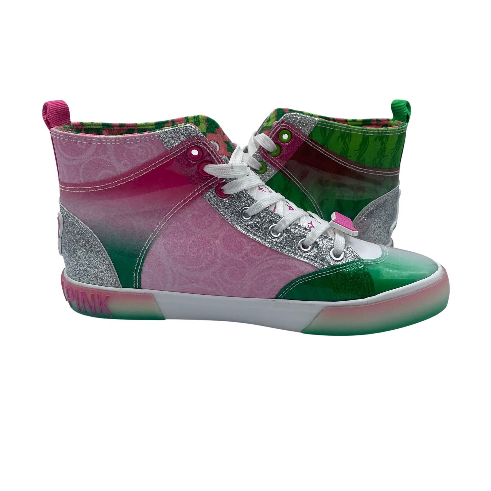 Other Wicked Ground Up High Top Shoes Green White Pink Womens 9.5 Size US 9.5 / IT 39.5 - 4 Thumbnail