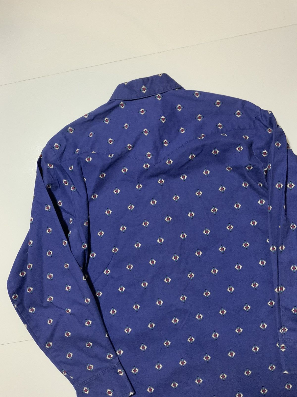 Vintage × Wrangler Wrangler Western Brushpopper Aztec Southwestern Rodeo Shirt Size US L / EU 52-54 / 3 - 4 Thumbnail