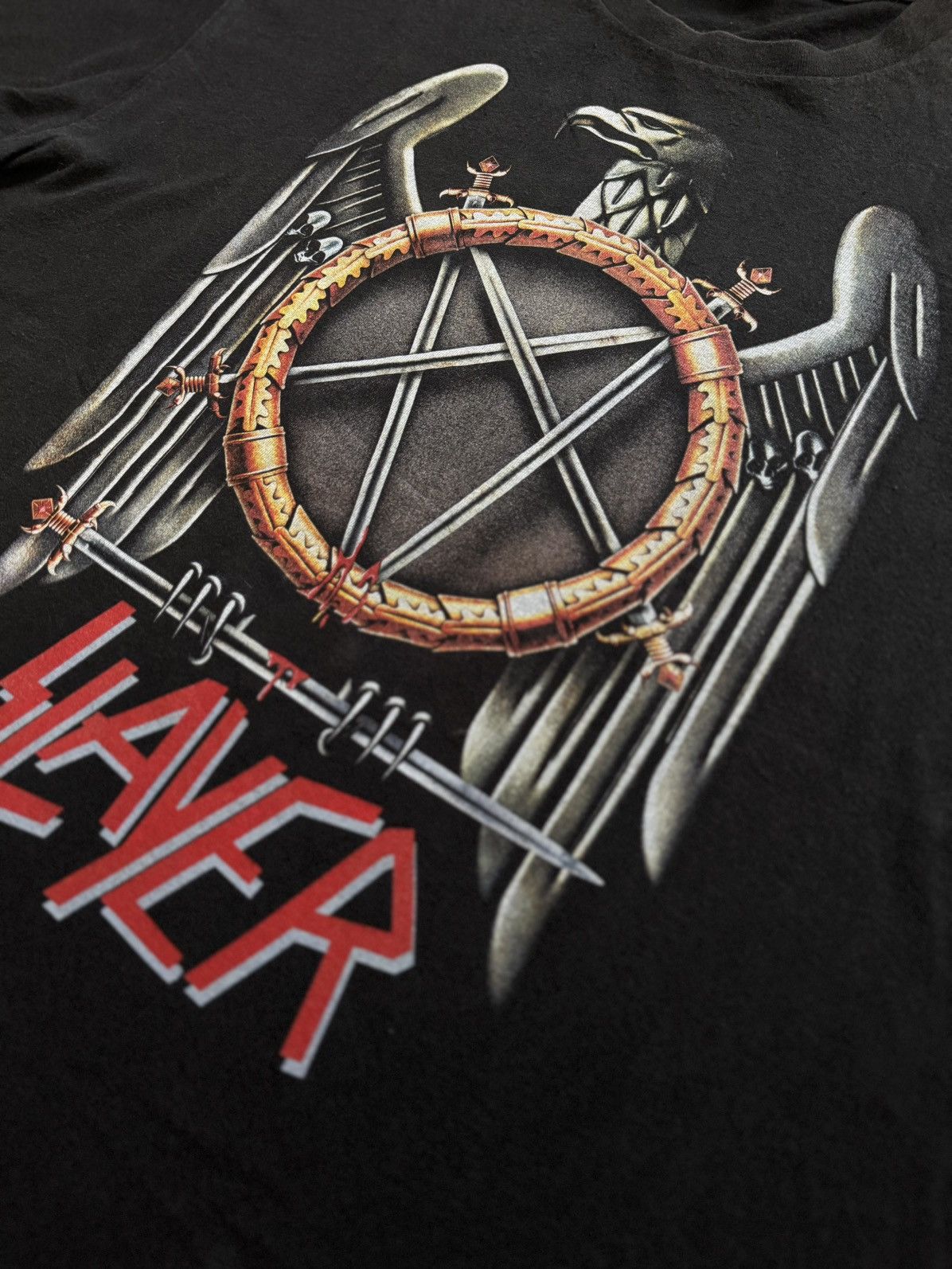Band Tees VINTAGE SLAYER EAGLE BIG LOGO Y2K BAND TEES BLACK FADED Size US L / EU 52-54 / 3 - 4 Thumbnail