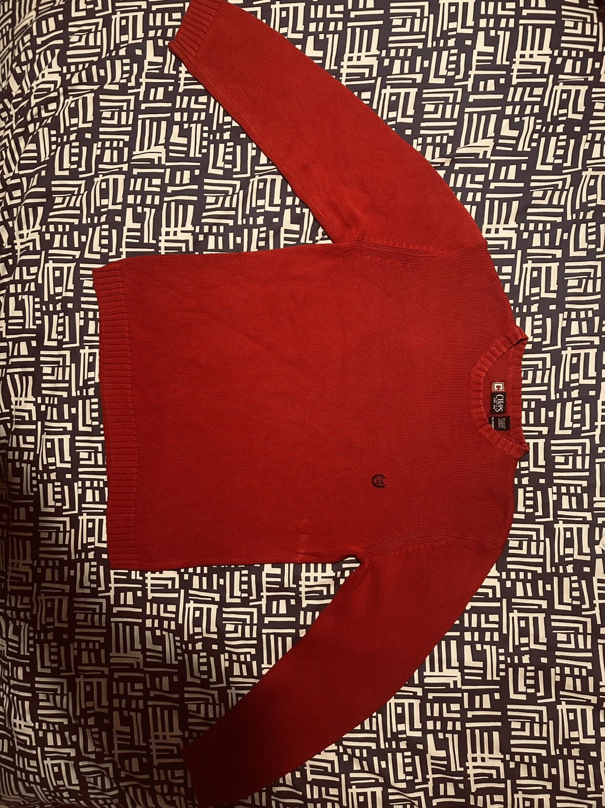 Chaps Ralph Lauren × Vintage Vintage Ralph Lauren Chaps Knit jumper Burgundy Cotton Size US XL / EU 56 / 4 - 3 Thumbnail