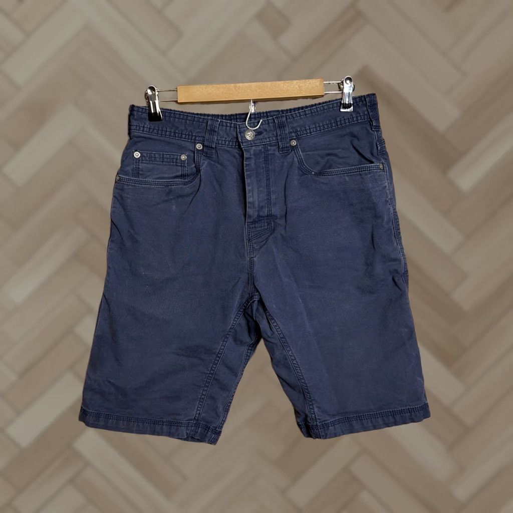 Prana prAna Shorts Mens 33x11 Bronson Blue Canvas Stretch Workwear Organic Cotton Zip Size US 31 - 1 Thumbnail
