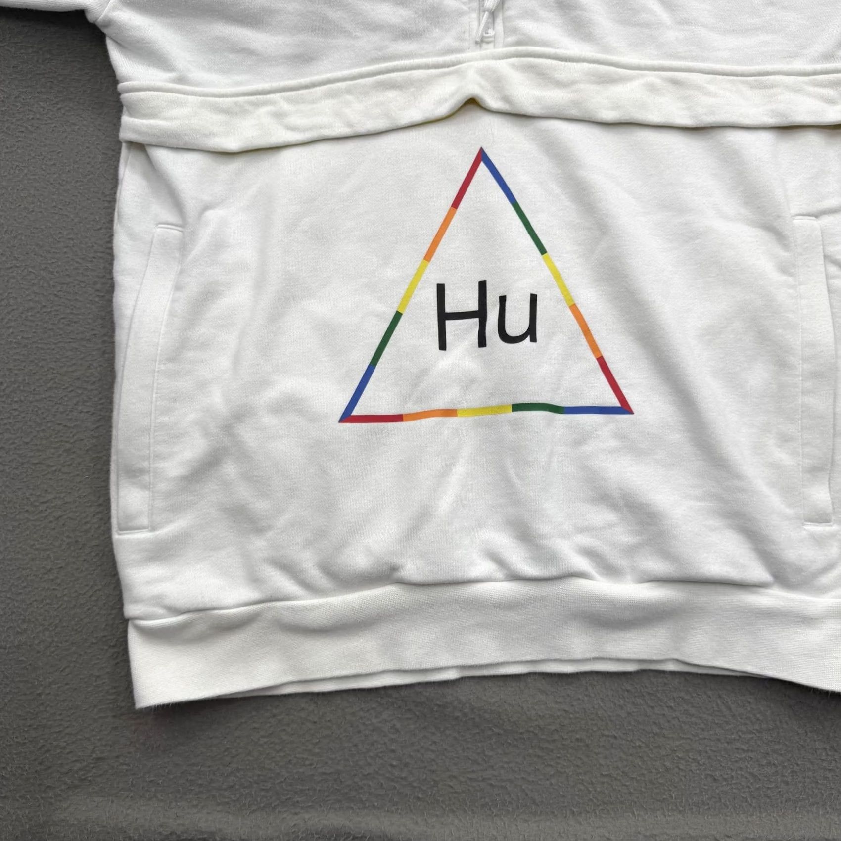 Adidas Adidas Hu Hoodie Mens Small White 1/4 Zip Graphic Print BREATHE THOUGHTS Rainbow Pocket Logo Size US S / EU 44-46 / 1 - 6 Thumbnail