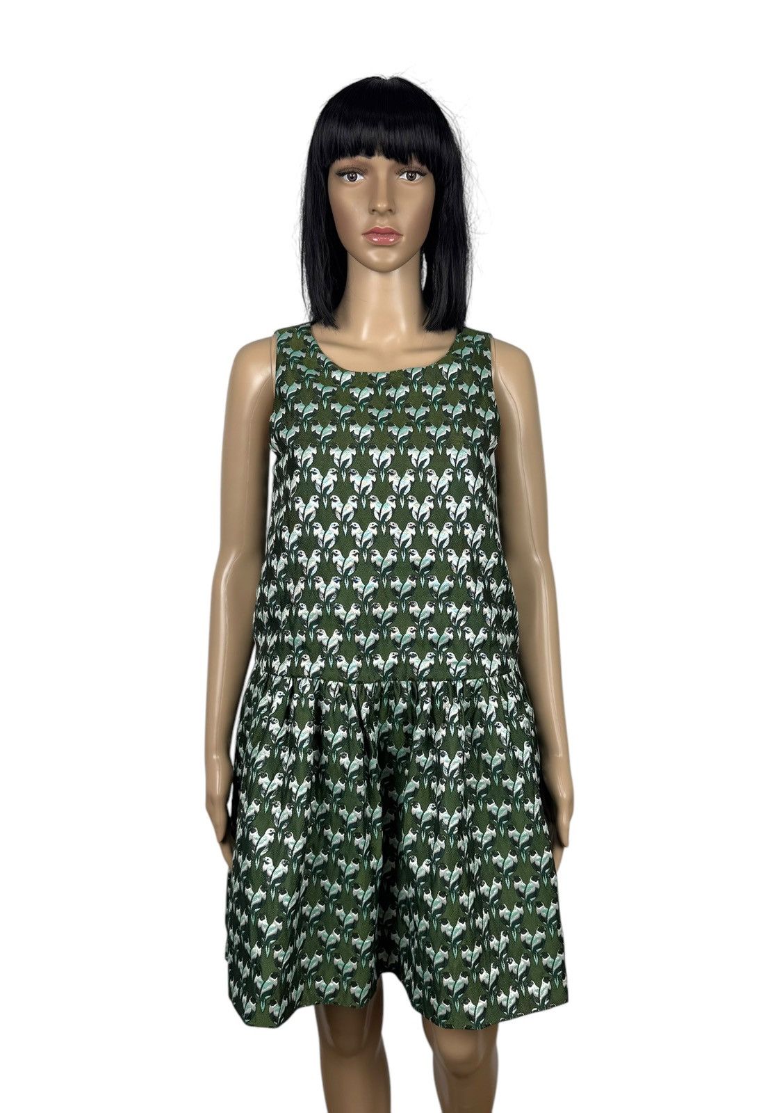 Maje Maje Rower Green Jacquard Parrot Print Mini Dress size 2 Size S / US 4 / IT 40 - 1 Thumbnail