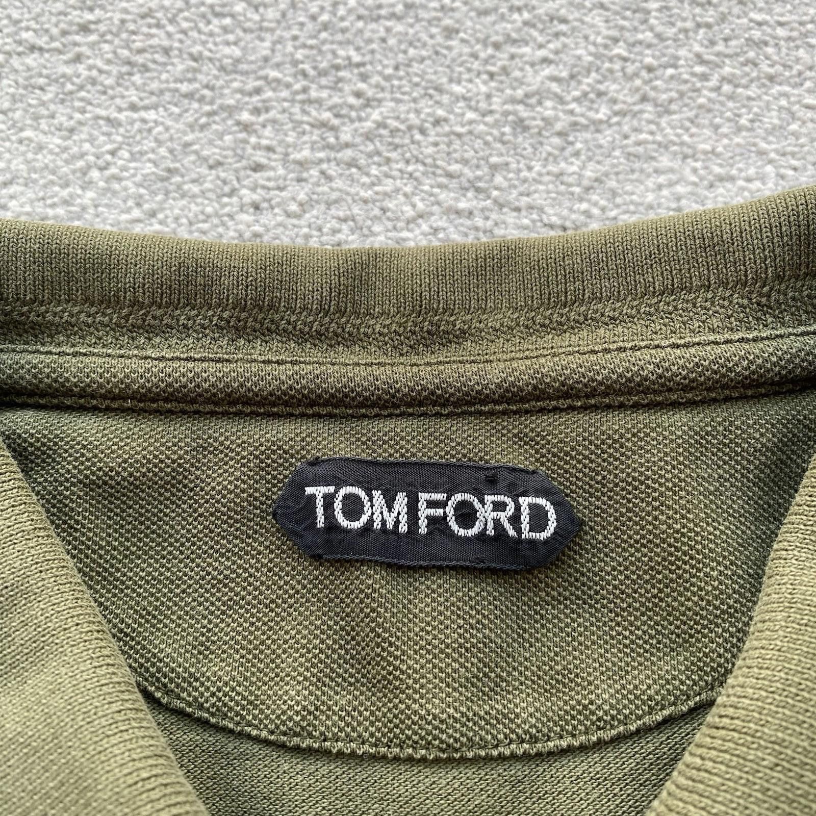 Tom Ford Tom Ford Men’s Short Sleeve Polo Shirt Size 56 Green Size US XL / EU 56 / 4 - 4 Thumbnail