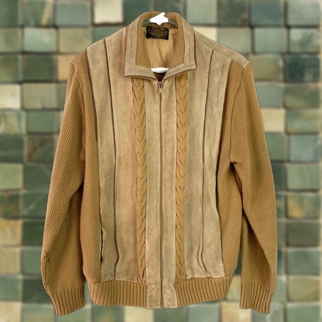 Vintage VINTAGE 70s Sweater Emporium Suede Full Zip Jacket Large Taiwan Brown Size US L / EU 52-54 / 3 - 1 Thumbnail