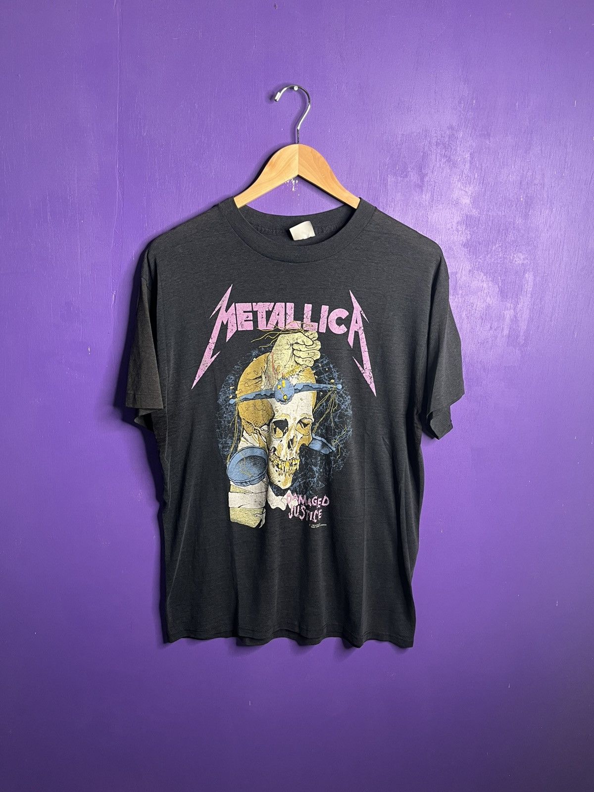 Band Tees × Vintage Vintage 1988 Metallica damaged justice tour t-shirt Size US M / EU 48-50 / 2 - 1 Thumbnail