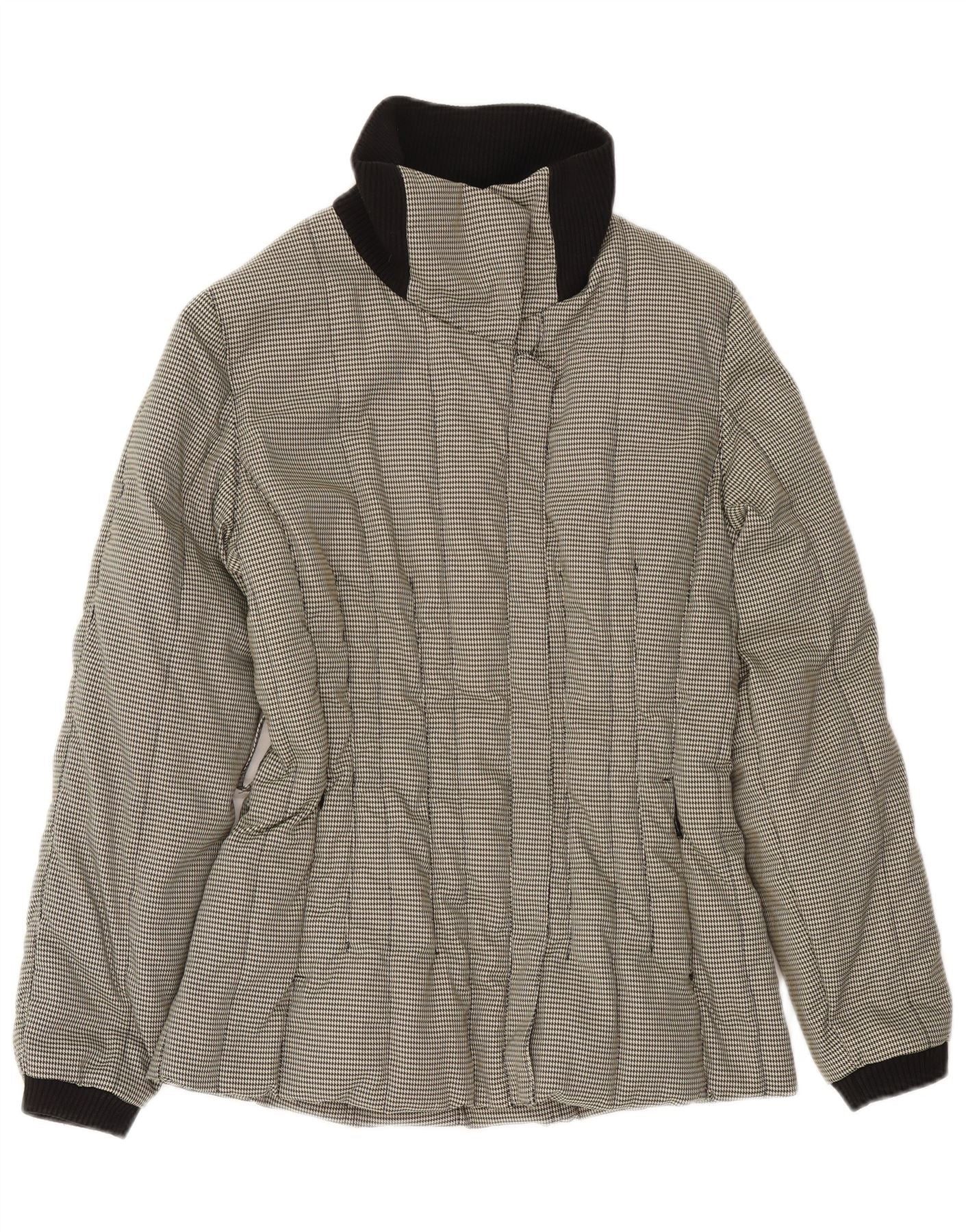 Carhartt Womens Padded Jacket IT 42 Medium Grey Houndstooth Polyamide Size XS / US 0-2 / IT 36-38 - 1 Thumbnail