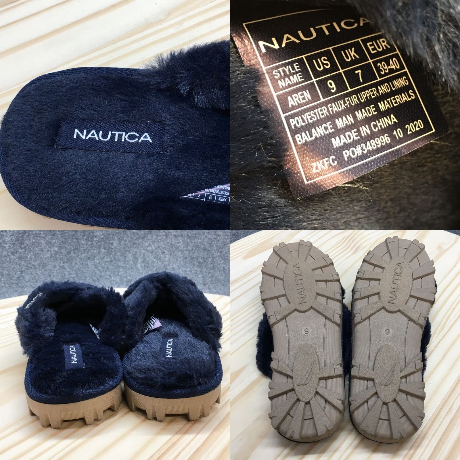 Nautica Nautica Slippers Womens 9 Aren Slip On Slide Flats Blue Faux Fur NEW Size US 9 / IT 39 - 8 Thumbnail