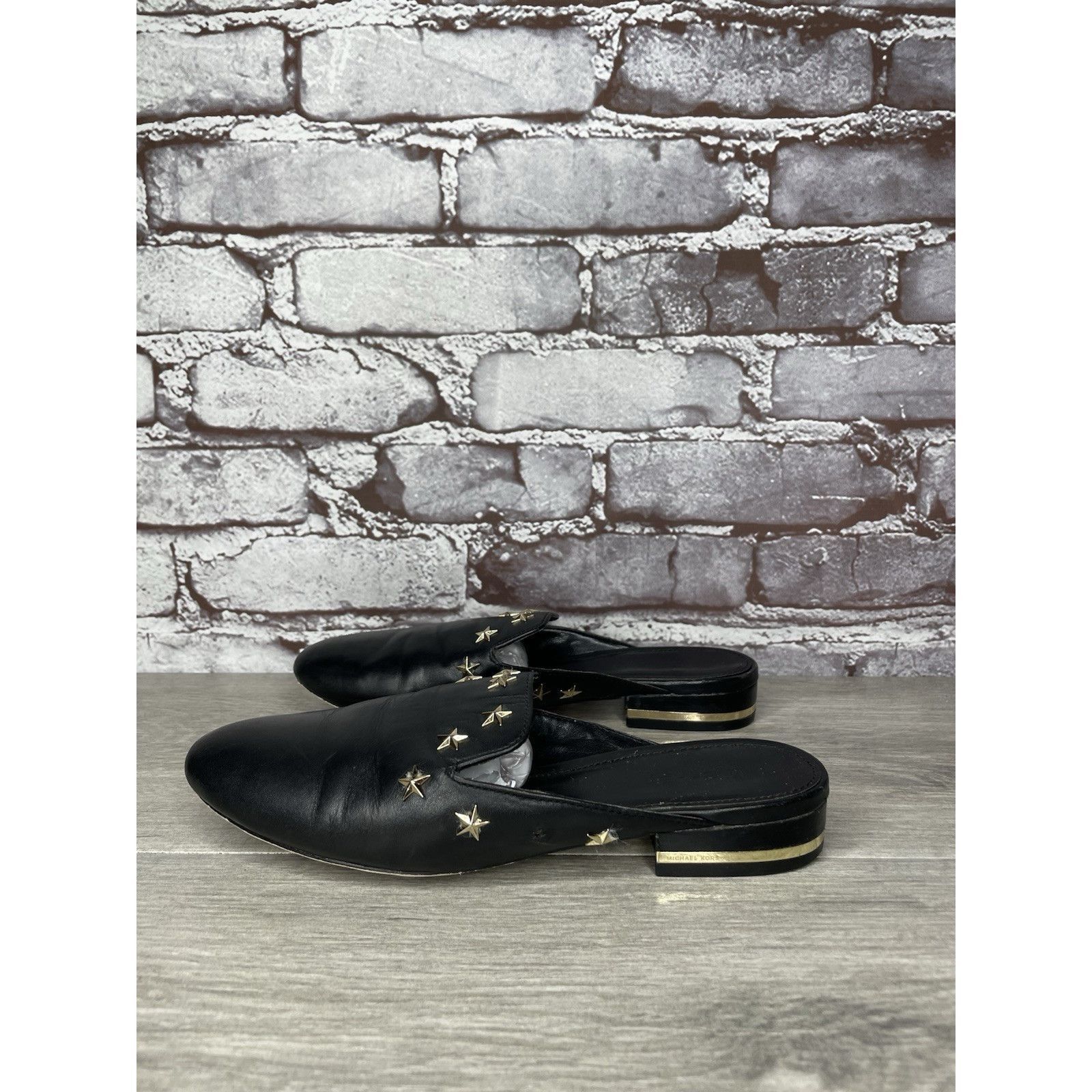 Michael Kors Michael Kors Natasha Admiral Black Leather Studded Stars Poi Size US 5 / IT 35 - 1 Thumbnail