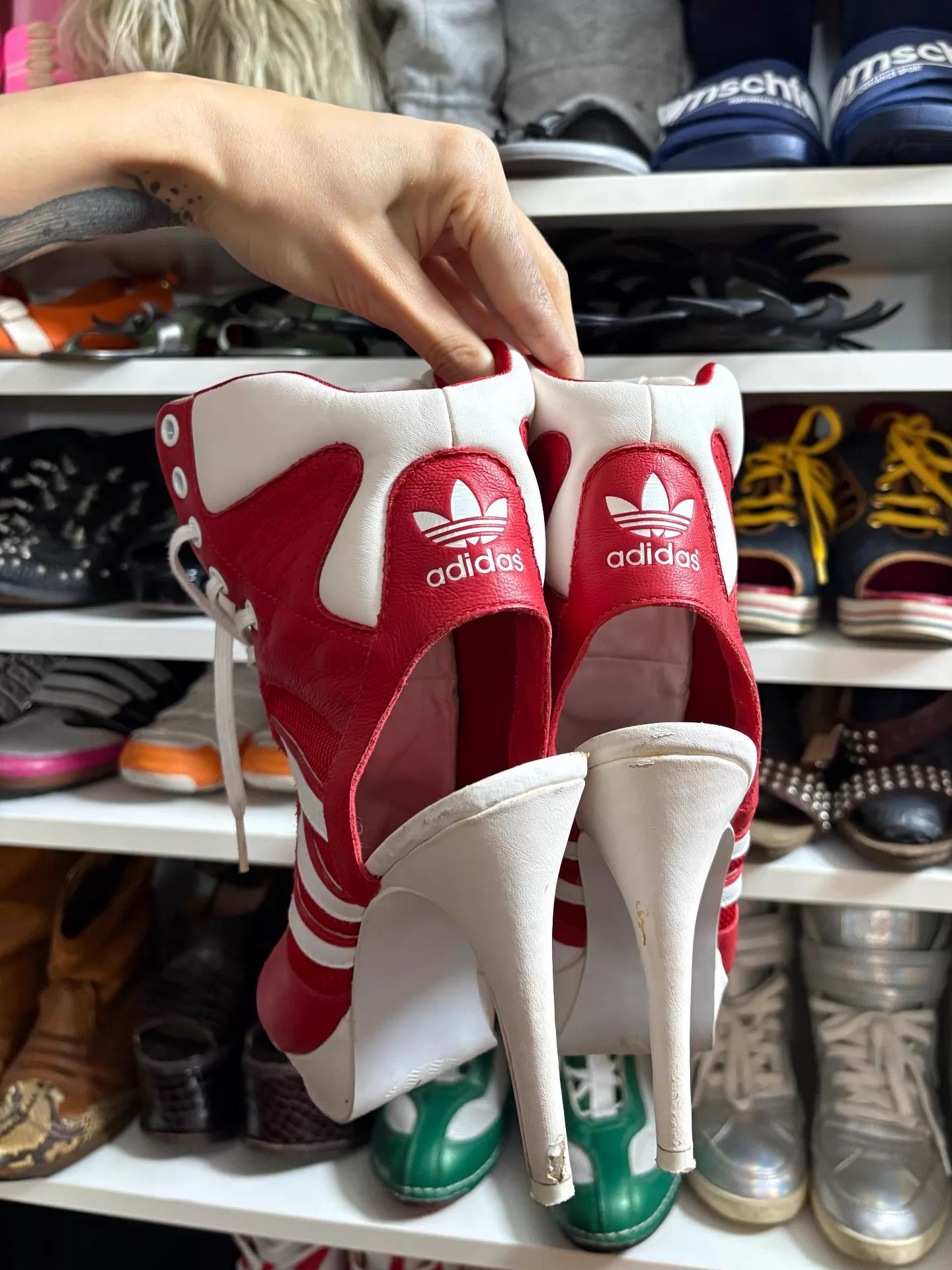 Adidas Adidas x Jeremy Scott Vntg Fish-Mouth Lace-Up Heels 38 Size US 7.5 / IT 37.5 - 2 Thumbnail