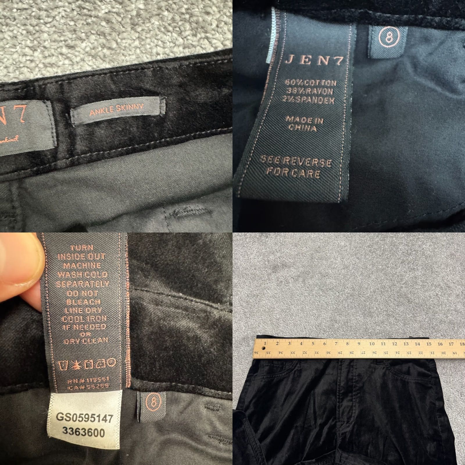 7 For All Mankind 7 For All Mankind Velvet Skinny Ankle Pants Womens 8 Black High Rise Jeans & Pants Shoes? Size 30" / US 8 / IT 44 - 8 Thumbnail