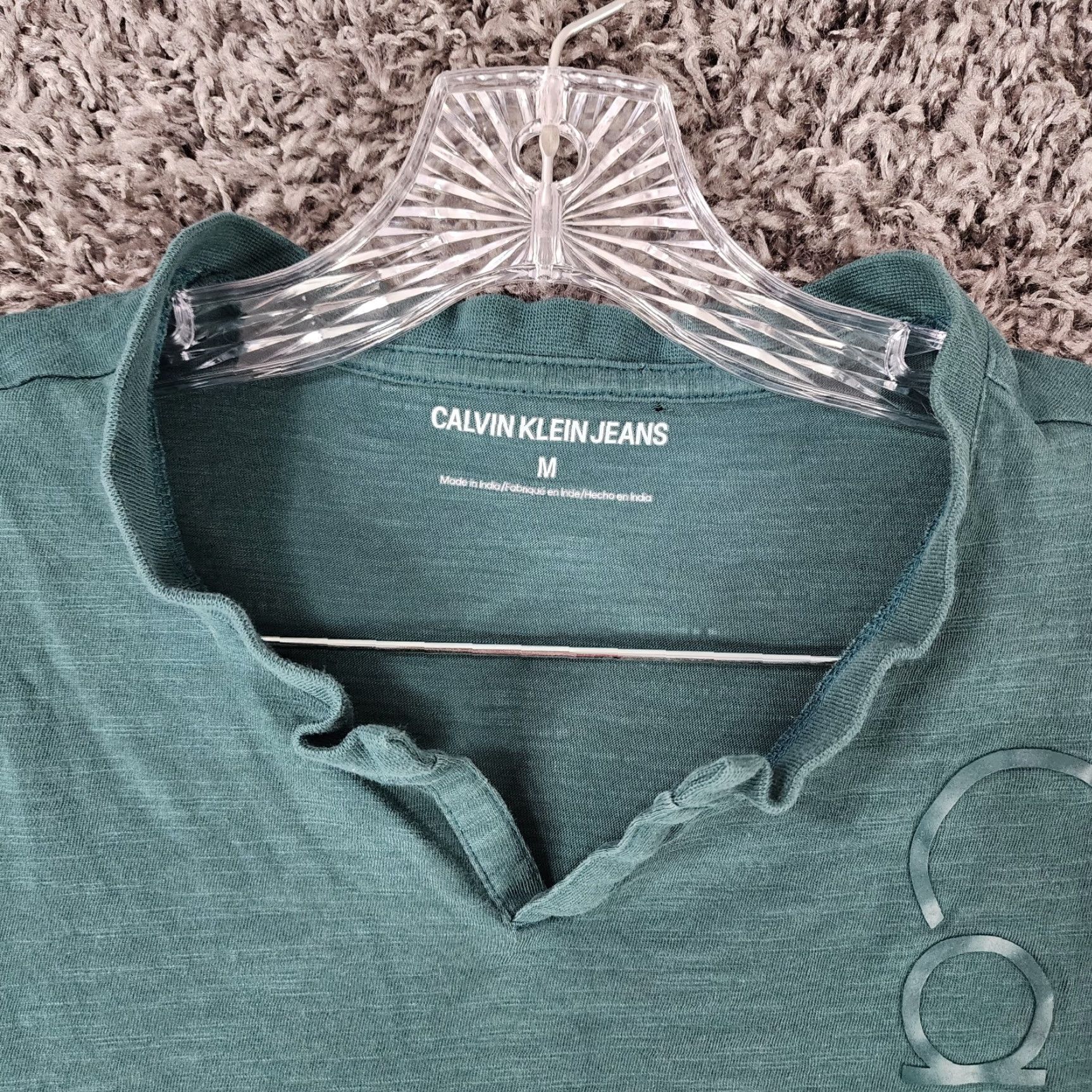 Calvin Klein CALVIN KLEIN Women's Green V-Neck Short Sleeve T-Shirt Size M Size M / US 6-8 / IT 42-44 - 4 Thumbnail