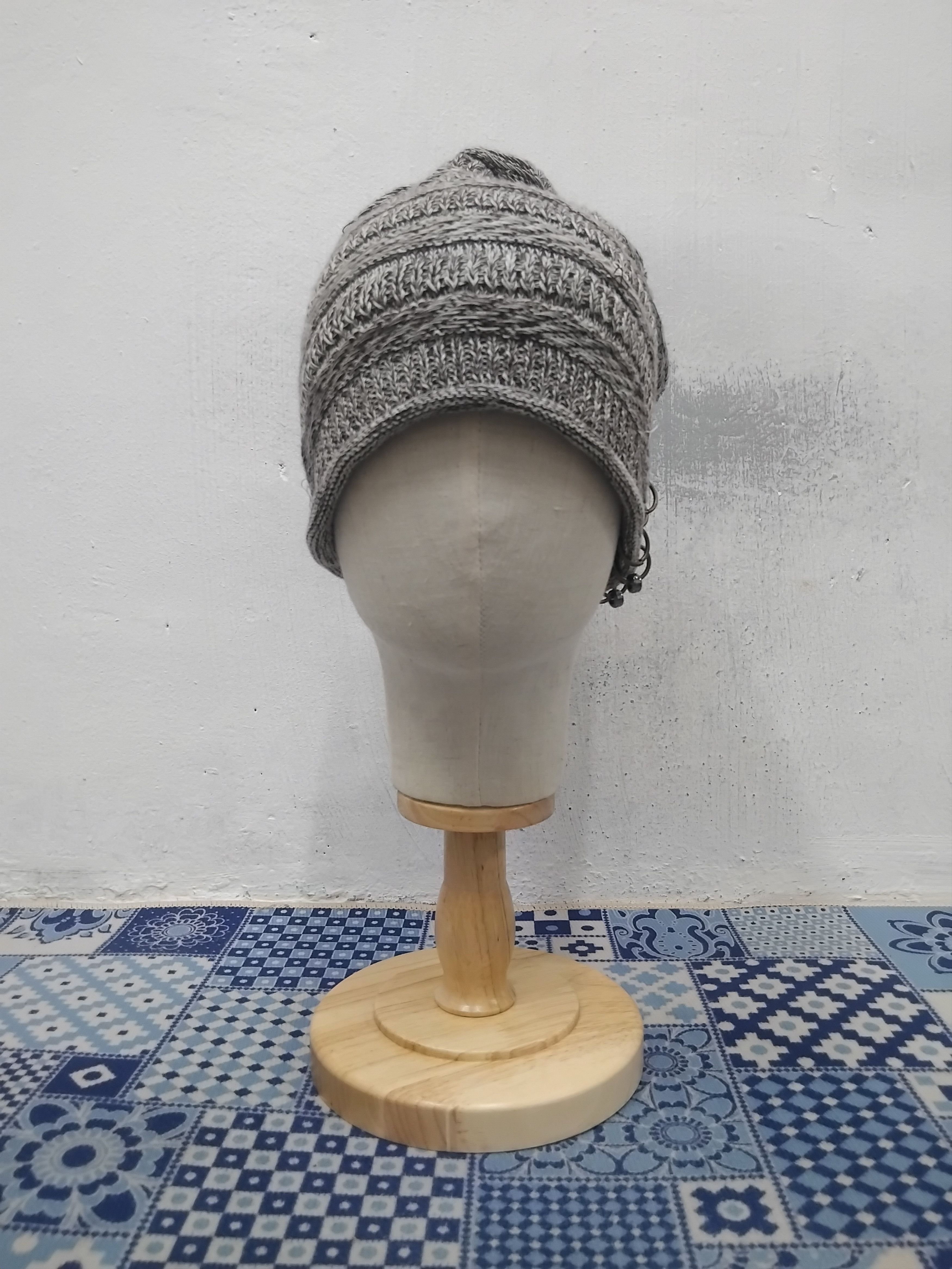 Japanese Brand 💥Earing punk rock grey beanie hat Size ONE SIZE - 4 Thumbnail