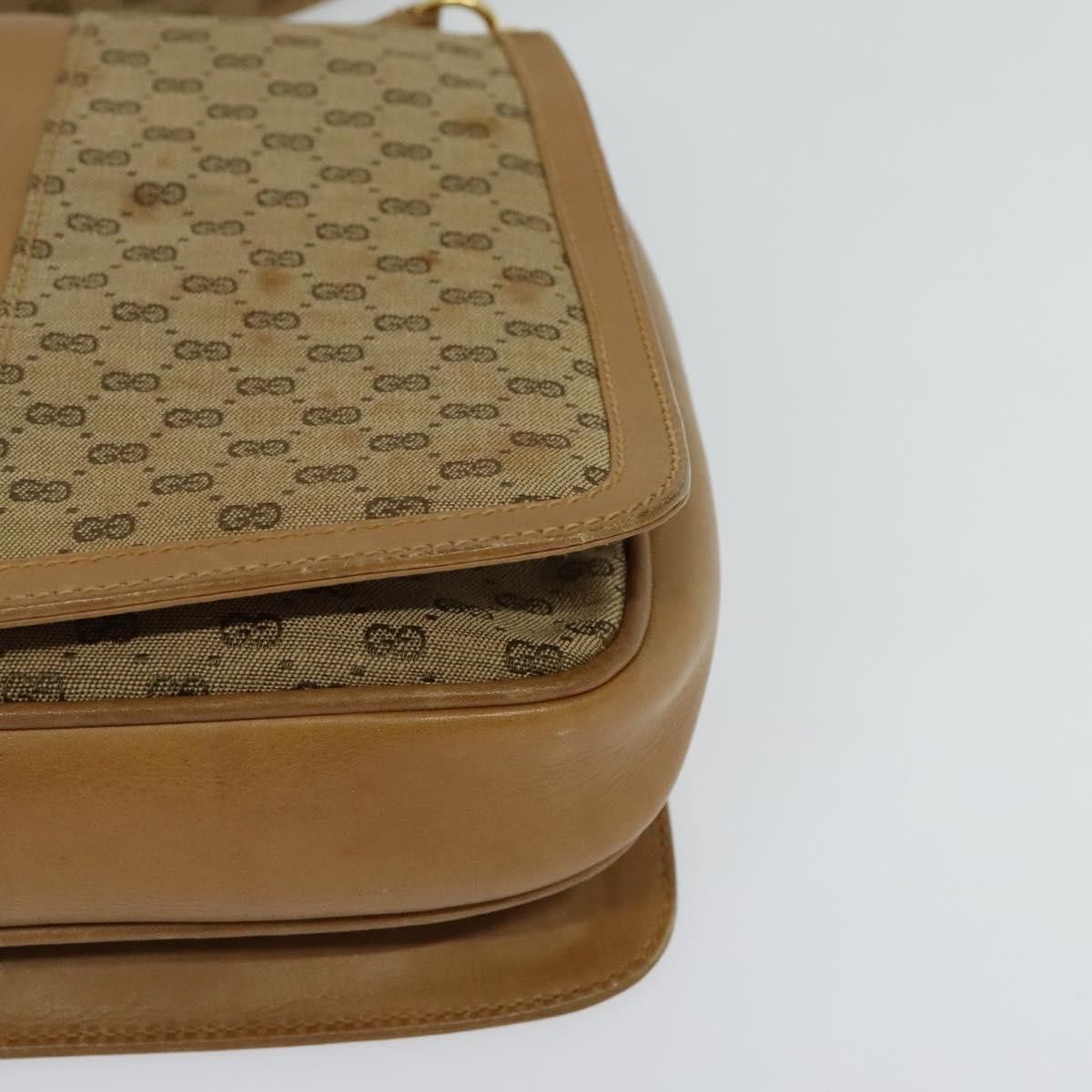 Gucci GUCCI Micro GG Canvas Shoulder Bag Beige Gold Size ONE SIZE - 11 Thumbnail