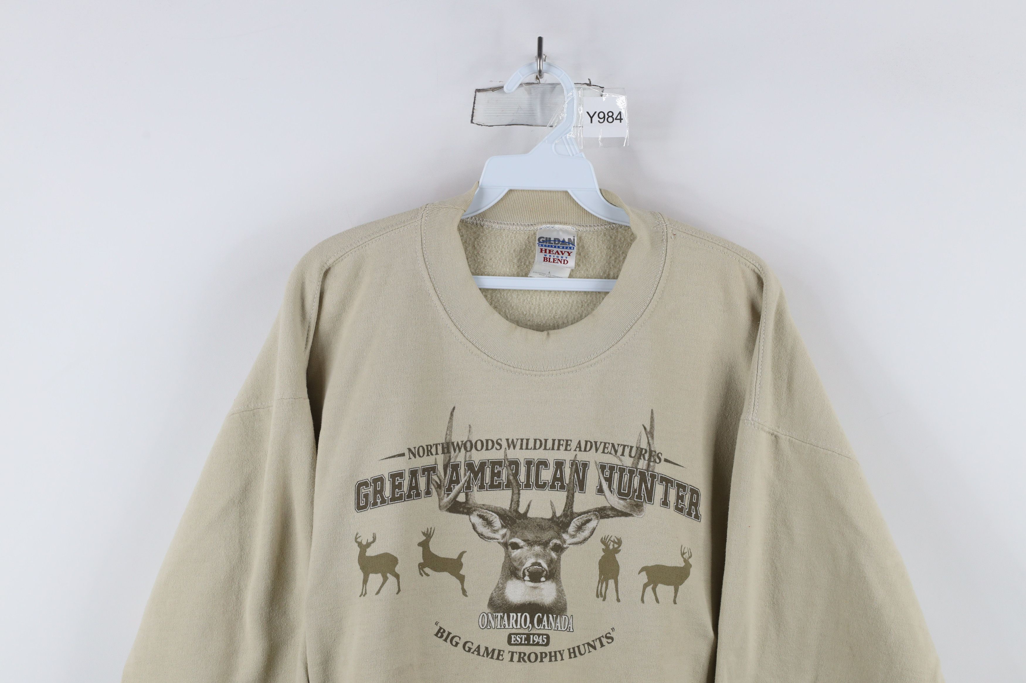 Vintage Vintage 90s Streetwear Great American Hunter Deer Sweatshirt Size US L / EU 52-54 / 3 - 2 Thumbnail