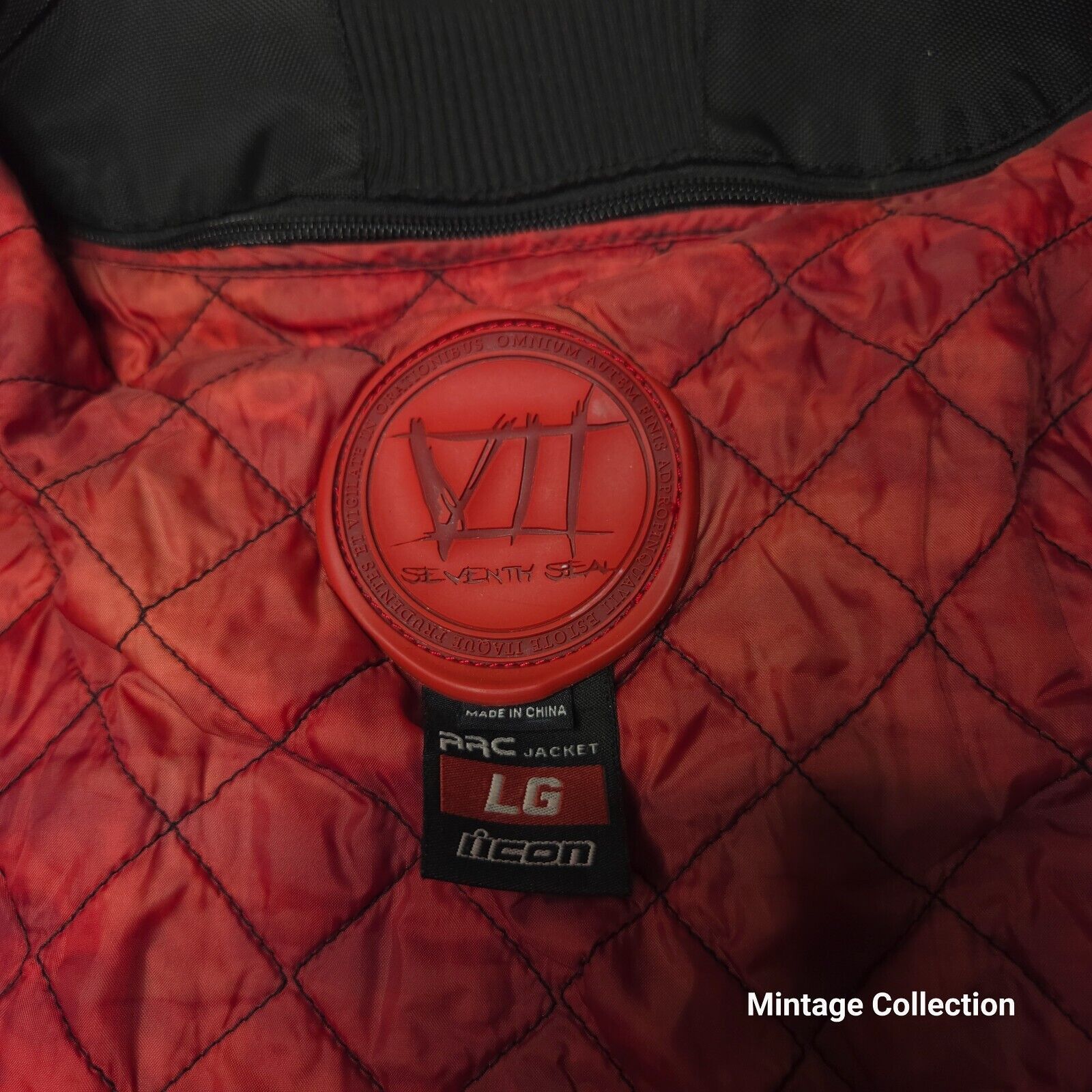 ICON ARC SEVENTH 7TH SEAL BLACK RED DRAGON LIMITED JACKET L