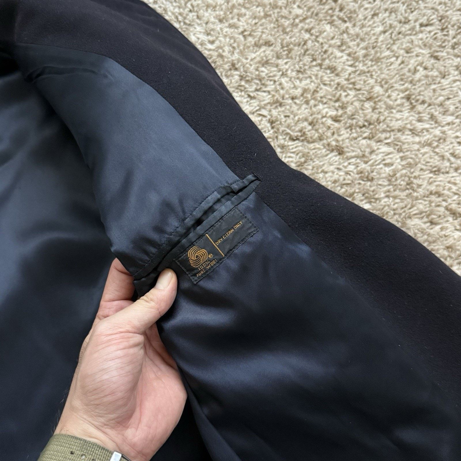 Saks Fifth Avenue × Vintage Vintage Saks Fifth Avenue 100% Pure Wool Black Trench Coat Size US L / EU 52-54 / 3 - 6 Thumbnail