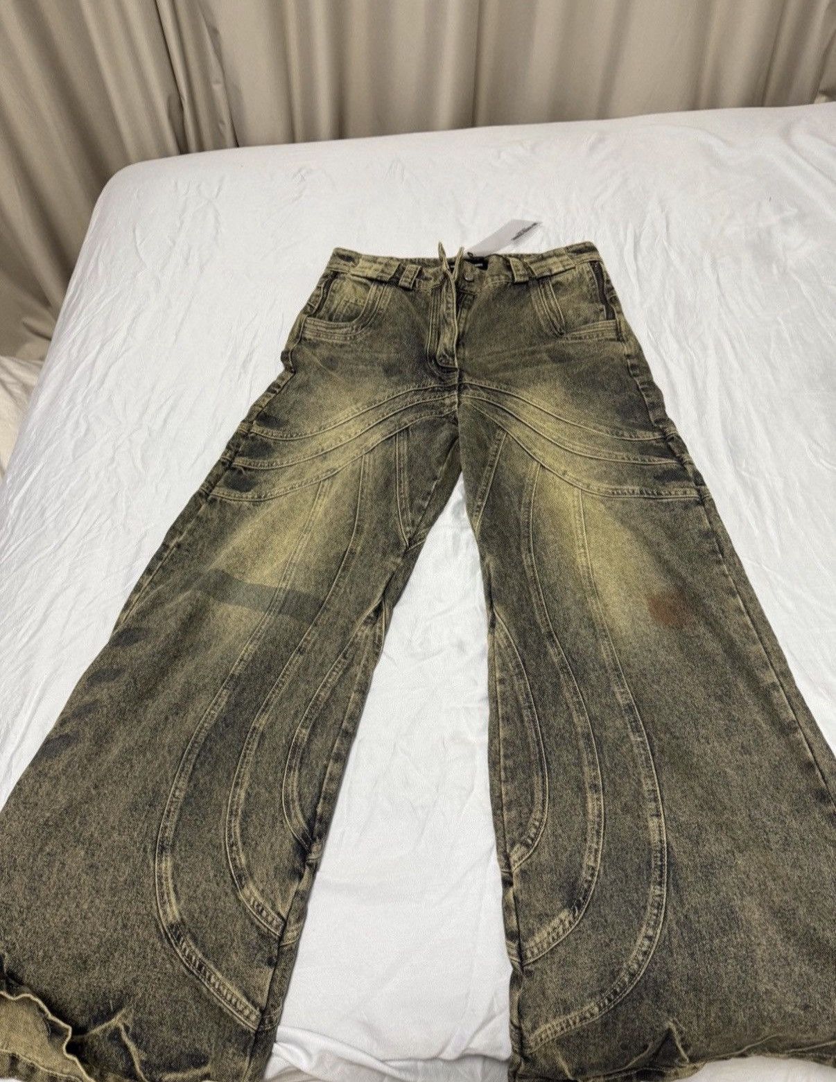 No Faith Studios No Faith Studios Wave Denim Jeans Green Distressed Size US 30 / EU 46 - 1 Thumbnail