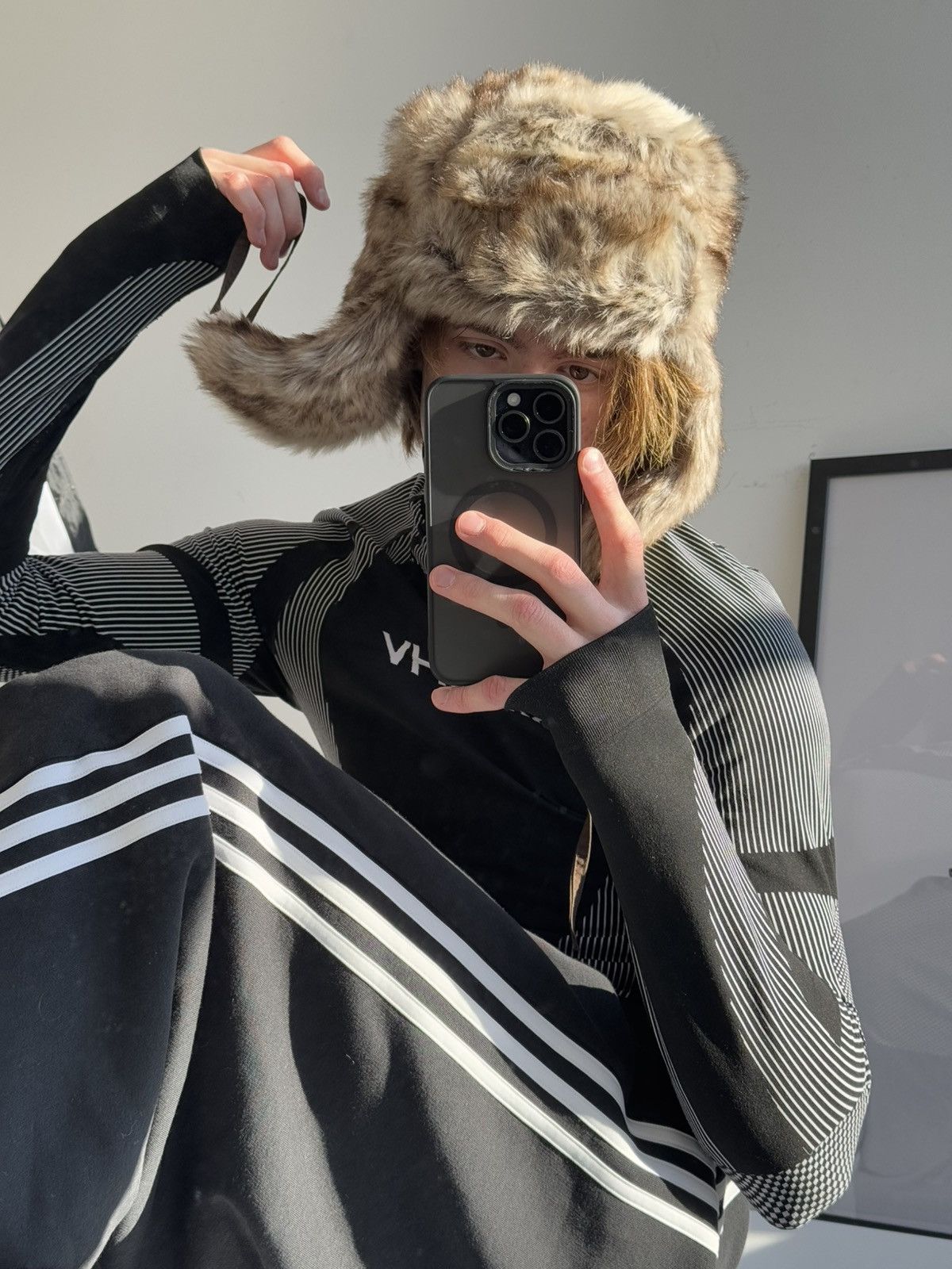 Japanese Brand × Vintage Vintage Crazy Y2k Mohair Fuzzy Hat Ushanka Punk Huge Size ONE SIZE - 13 Thumbnail