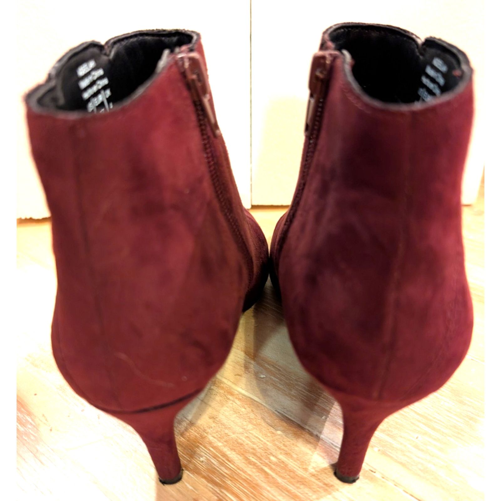 The Unbranded Brand Kelly & Katie Burgundy 6.5 Zip 2" Bootie Stiletto Heels Size US 6.5 / IT 36.5 - 3 Thumbnail