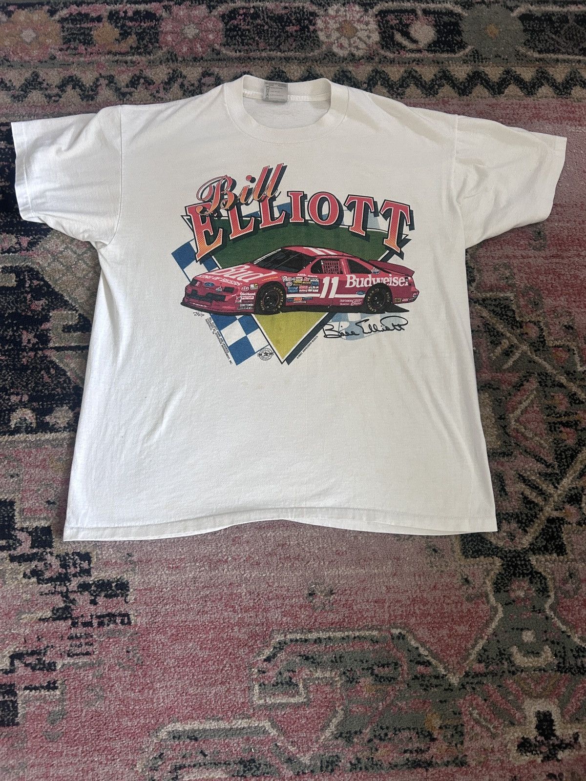 NASCAR Vintage 1993 Bill Elliott NASCAR T-Shirt Oneita Power 50 XL Size US XL / EU 56 / 4 - 1 Thumbnail