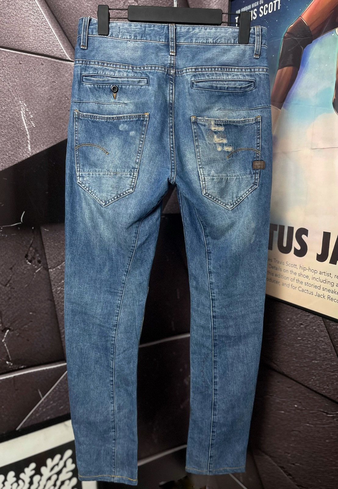 G-Star G-Star Raw D-Staq 3D Tapered Distressed Blue Denim W28 L34 Size US 28 / EU 44 - 3 Thumbnail