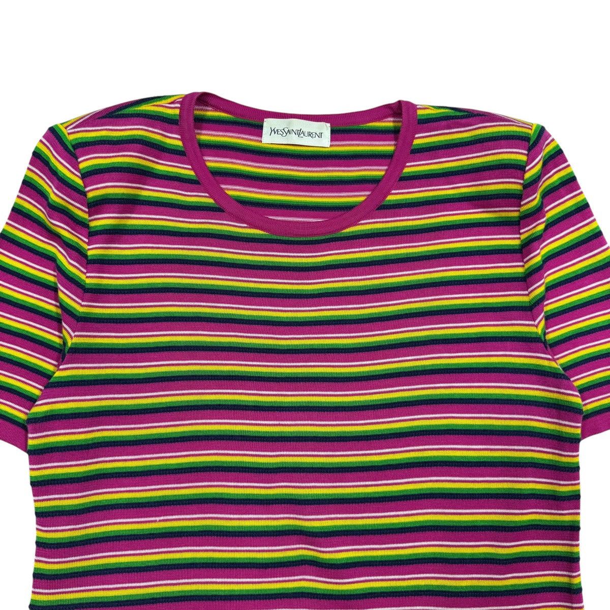 Yves Saint Laurent Vtg🔥90’s YvesSaintLaurent Rainbow Striped Knited Shirt Size M / US 6-8 / IT 42-44 - 3 Thumbnail