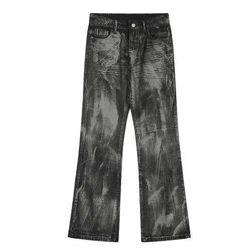 Jean Punk men's ink-splashed dirty loose straight jeans Size US 32 / EU 48 - 1 Thumbnail