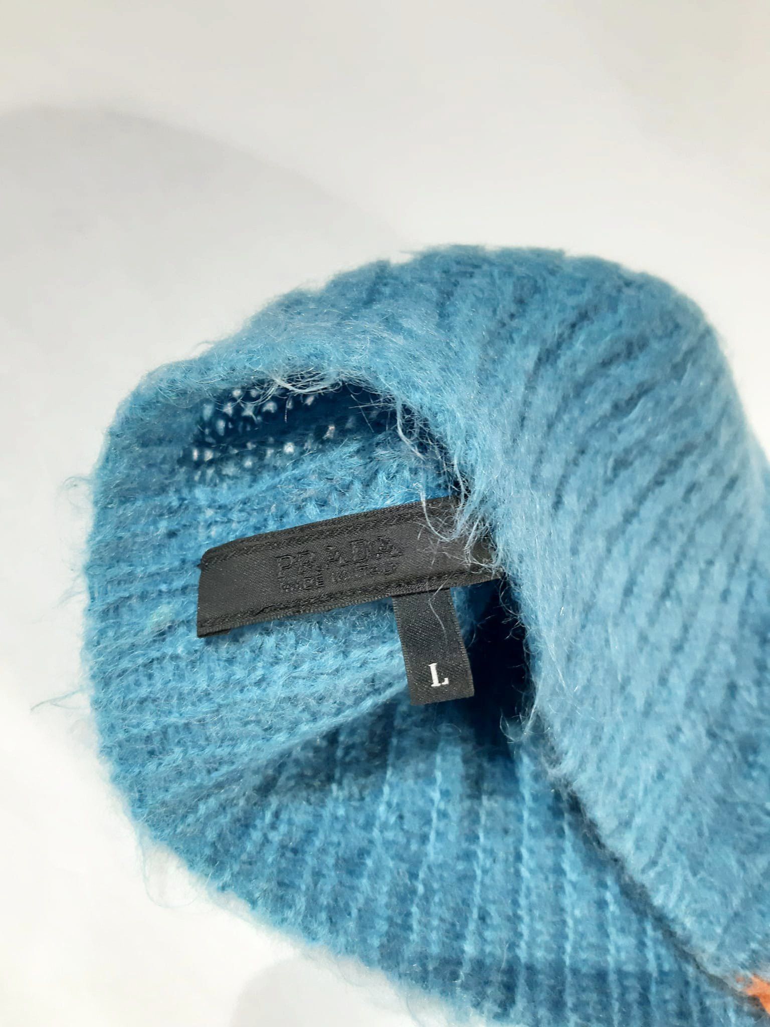 Prada FW 2007 Runway Blue & Orange Mohawk Mohair Beanie Size ONE SIZE - 7 Thumbnail