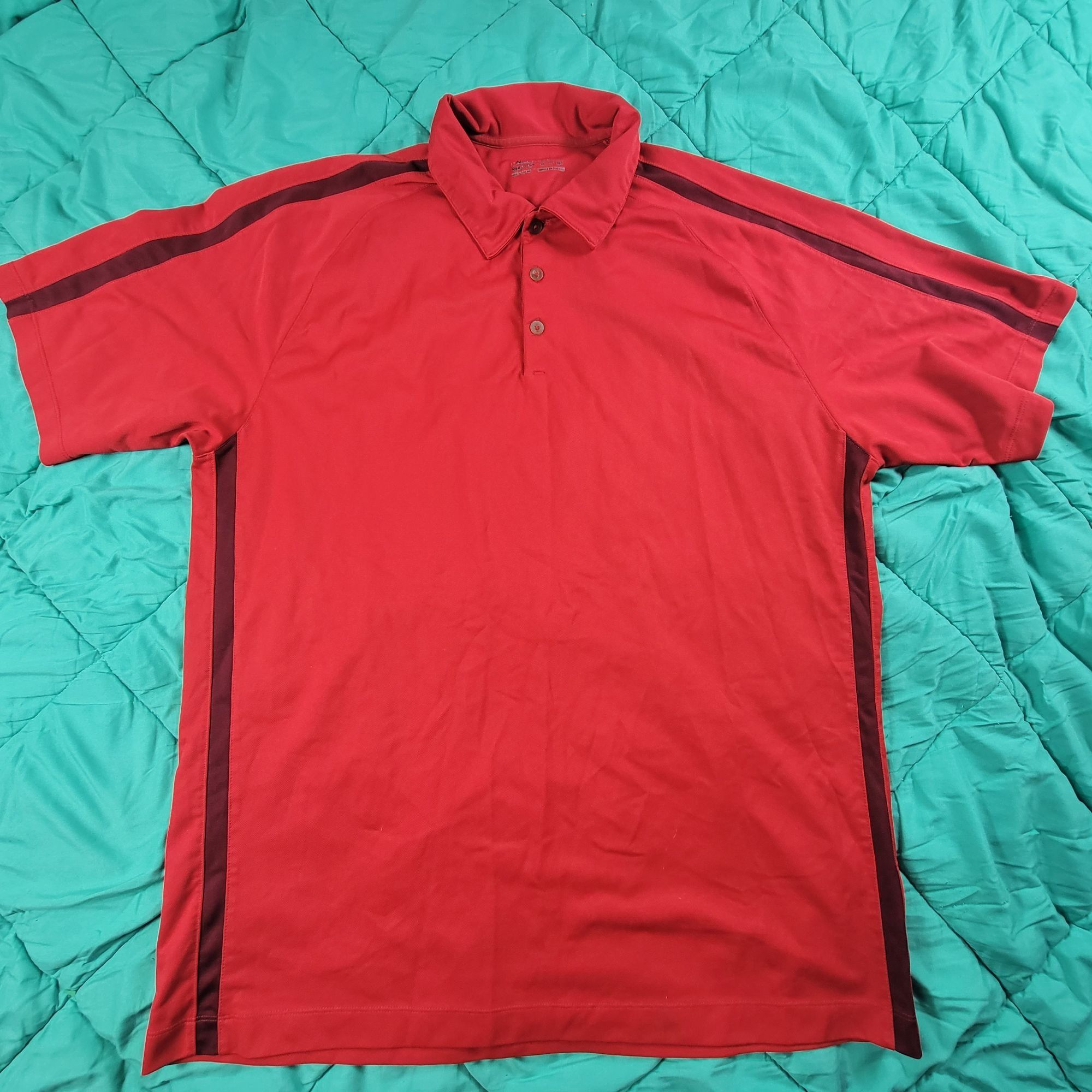 Nike Nike Golf Mens 2XL Polo Shirt Red Black Swoosh Logo Fit Dry | Grailed