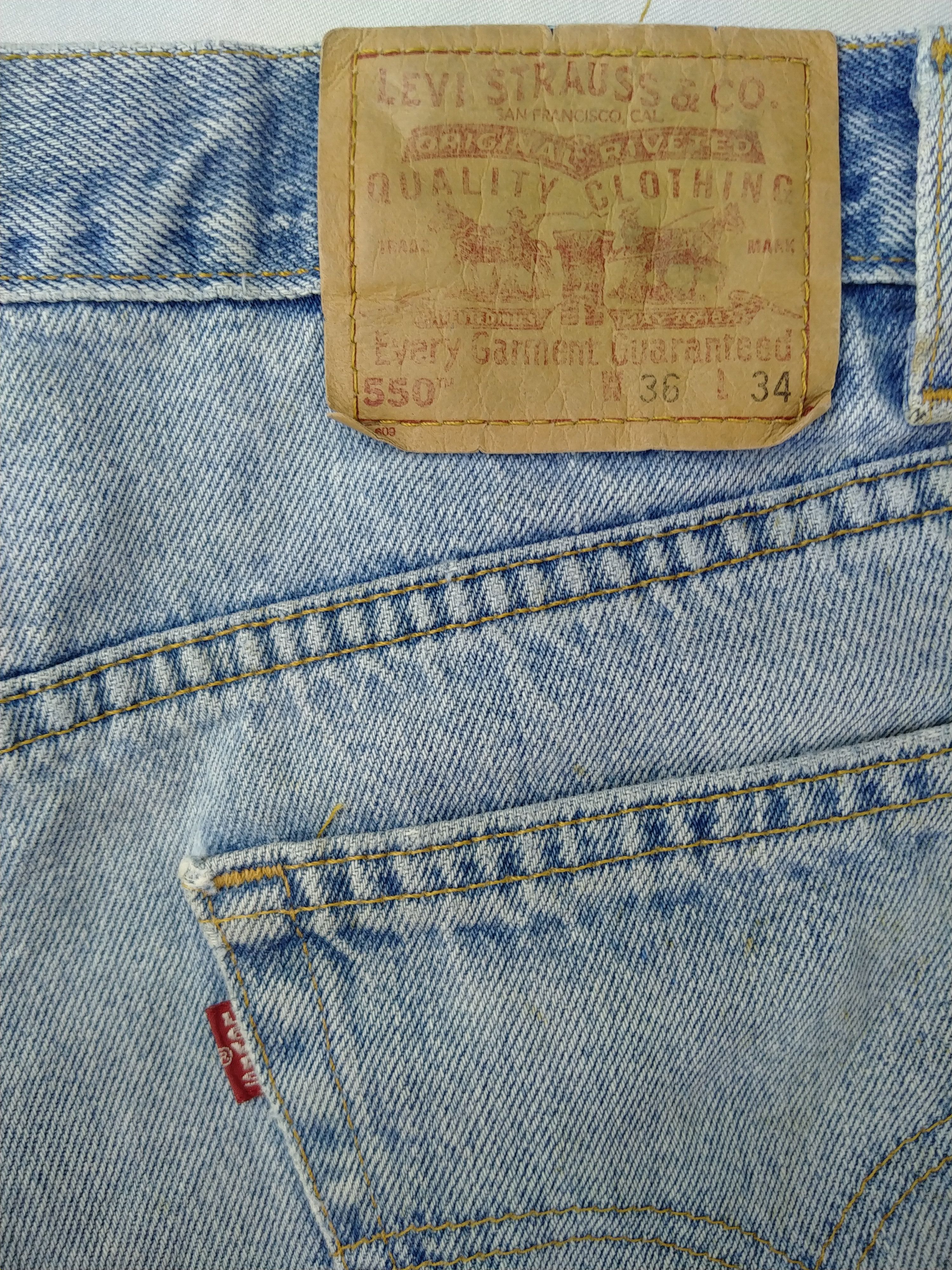 Japanese Brand Light Blue Vintage Levi's 550 USA Denim 36x33.5 -JN560 Size US 36 / EU 52 - 10 Thumbnail