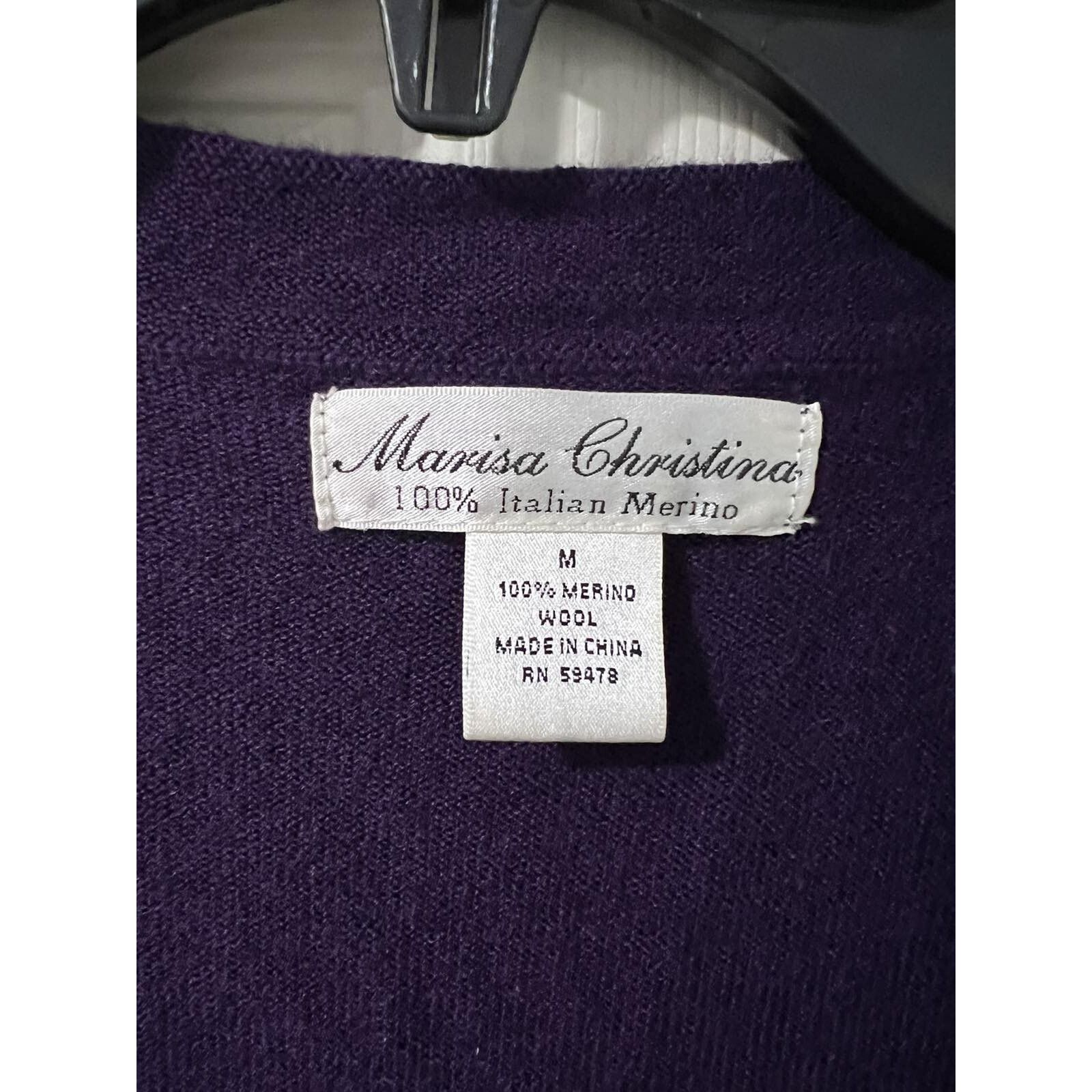 Other Marisa 100% Italian merino cardigan Purple Size M A001376 Size M / US 6-8 / IT 42-44 - 5 Thumbnail