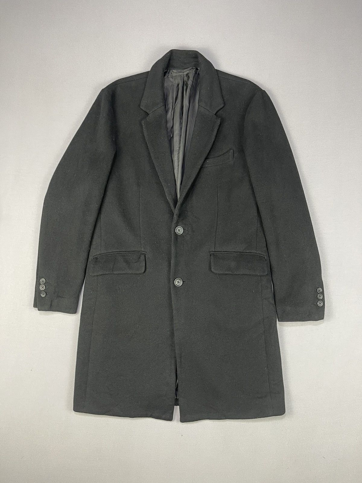 URBAN RESEARCH DOORS SENSE OF PLACE BLACK WOOL LONG COAT Size US M / EU 48-50 / 2 - 1 Thumbnail