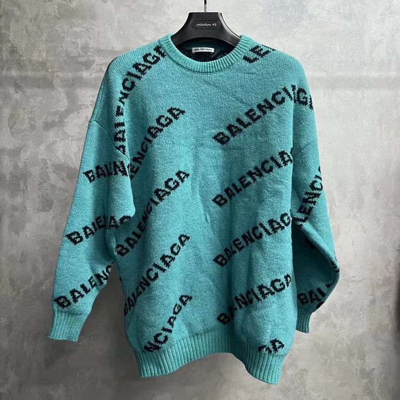 Balenciaga sweater blue best sale