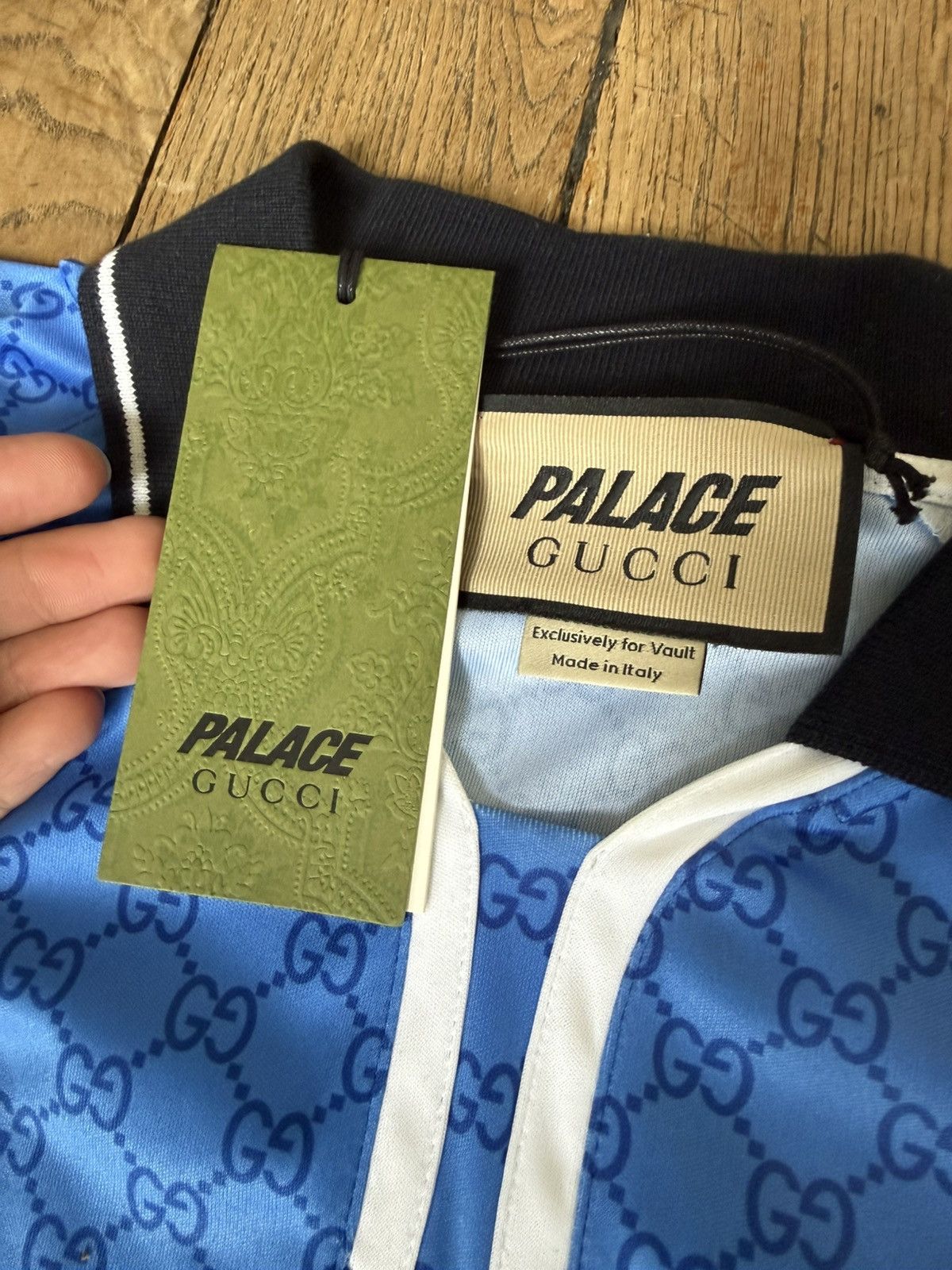 Gucci × Palace Gucci X Palace blue all over GG logo monogram print jersey Size US M / EU 48-50 / 2 - 13 Thumbnail