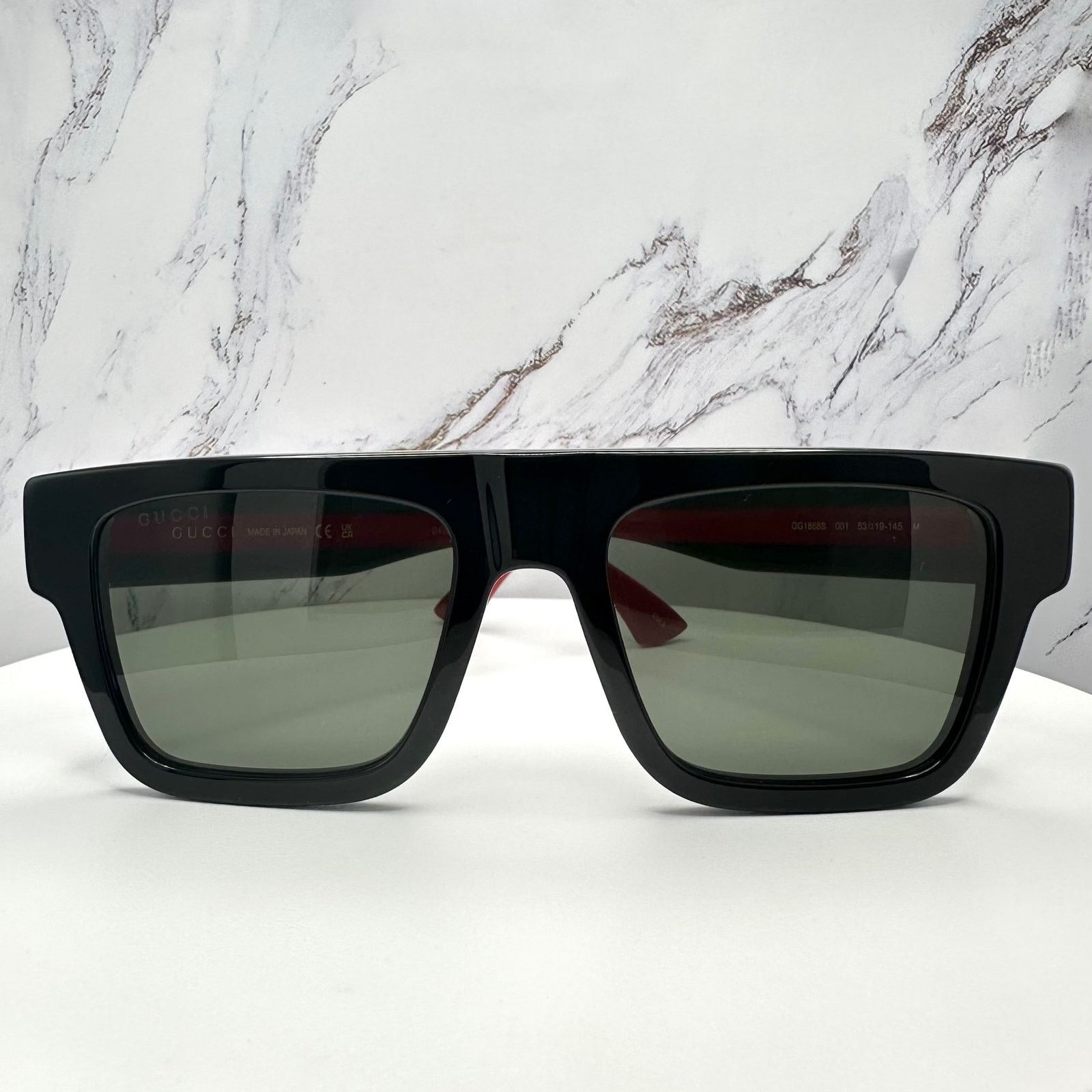 Gucci New GUCCI Sunglasses Black Classic Web Arm Authentic 2025 Size ONE SIZE - 2 Thumbnail