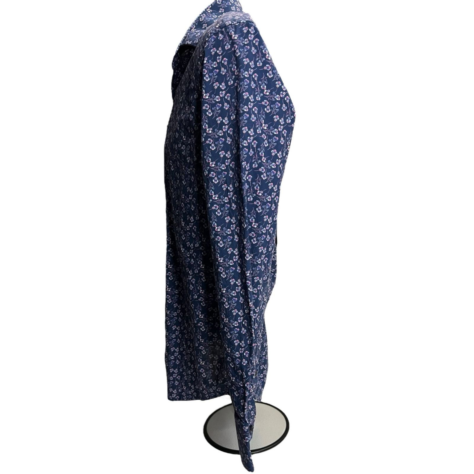 Other QUIETI Men’s Floral Button-Up Shirt Navy Blue Long Sleeve Size US S / EU 44-46 / 1 - 6 Thumbnail