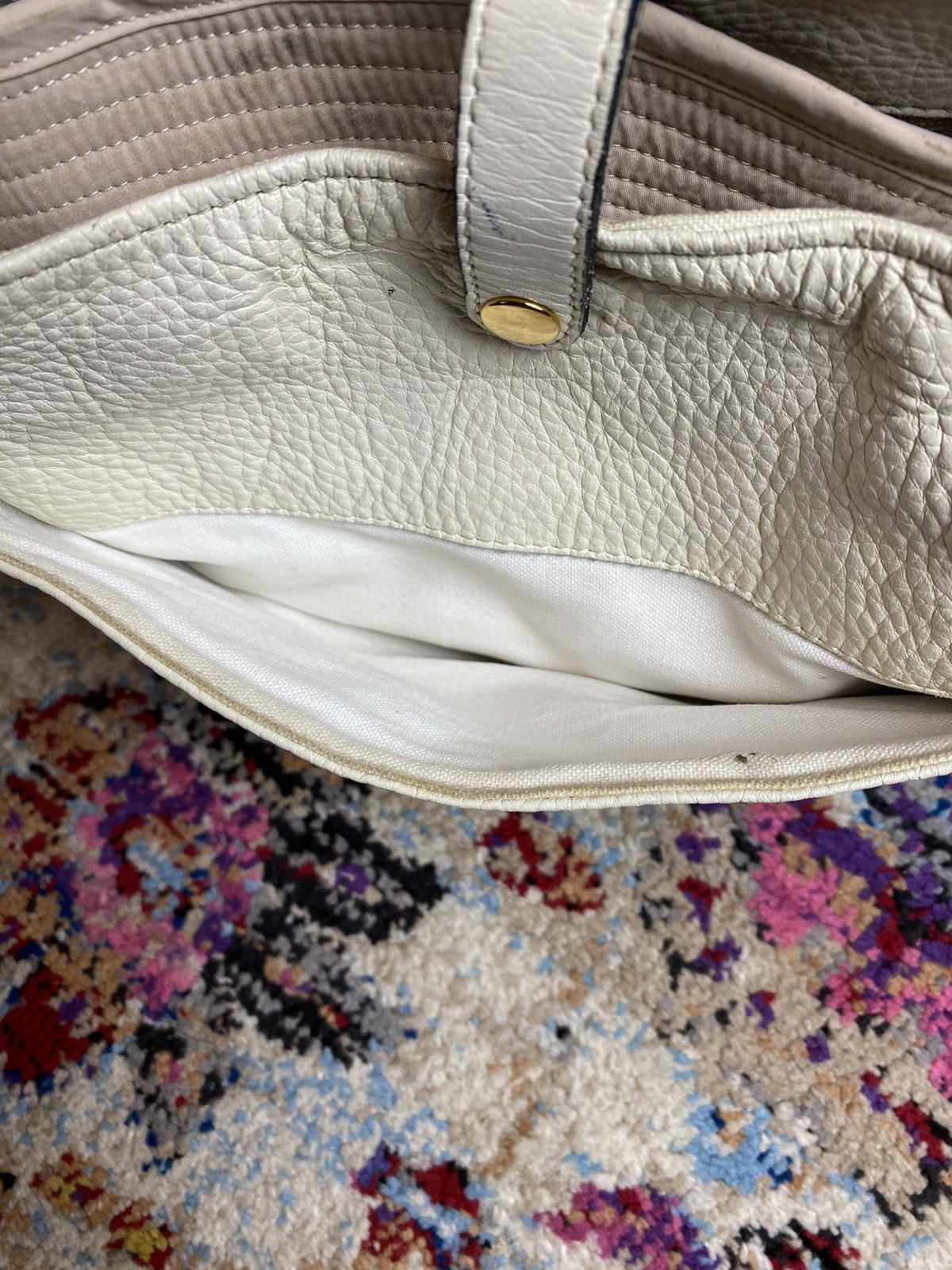 Japanese Brand × Other × Vintage Vintage Japan full grained White Leather Artisan Messenger Size ONE SIZE - 10 Thumbnail