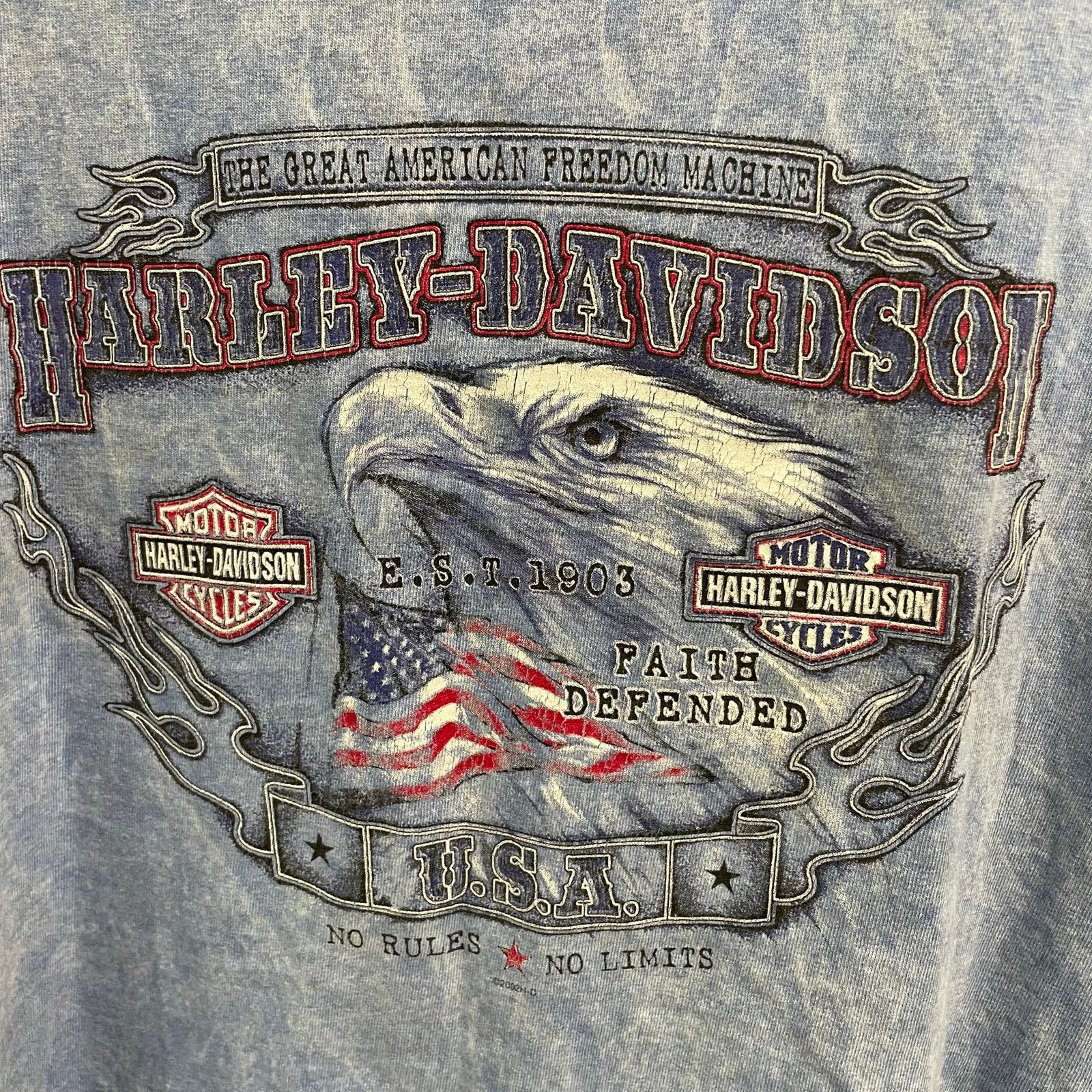 Harley Davidson VTG Harley Davidson Mens Tank XL American Flag Eagle Size US XL / EU 56 / 4 - 2 Thumbnail
