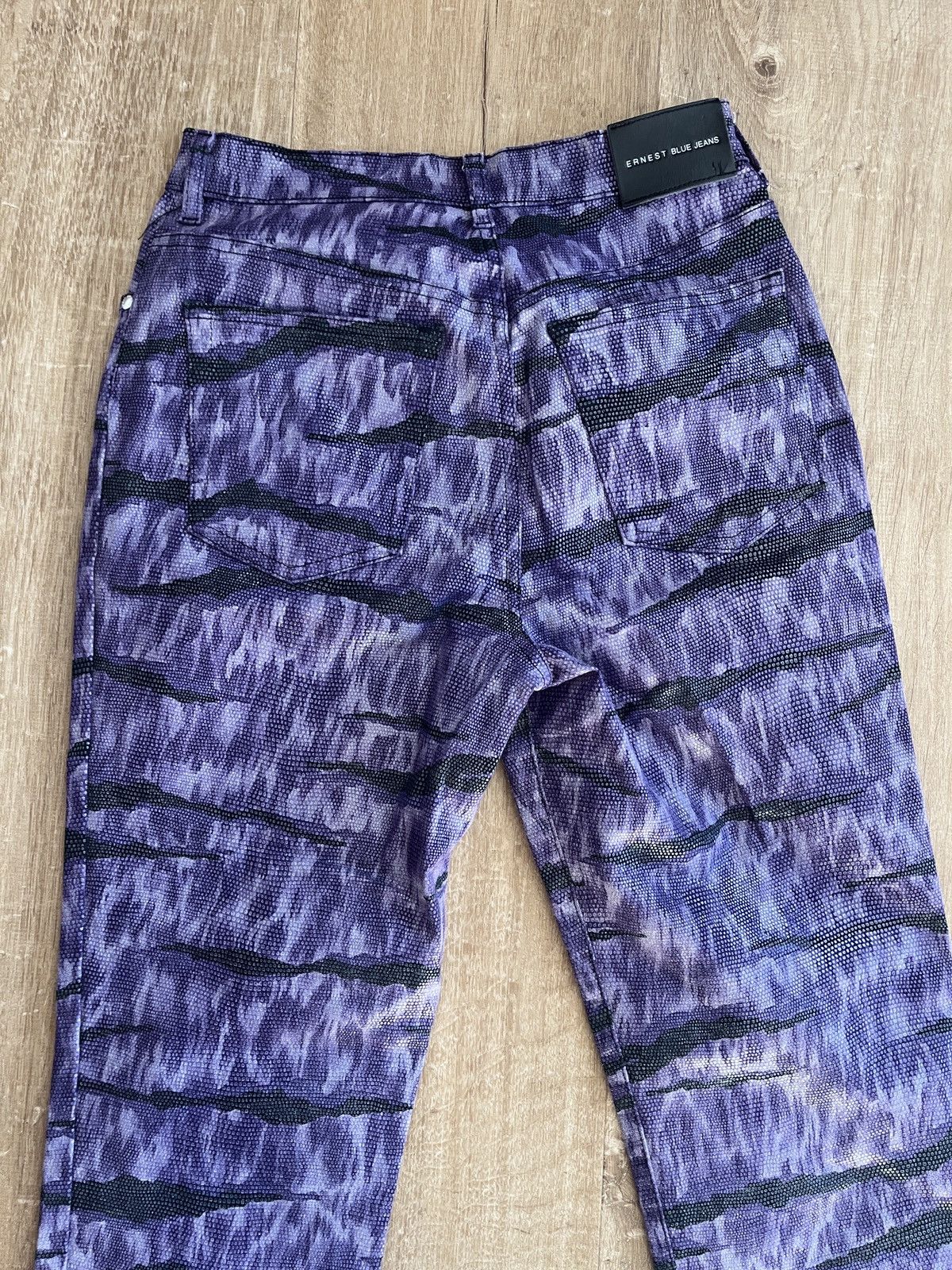 Vintage Ernest Blue Jeans Cheetah Print Leopard Violet 38 Size 27" / US 4 / IT 40 - 5 Thumbnail