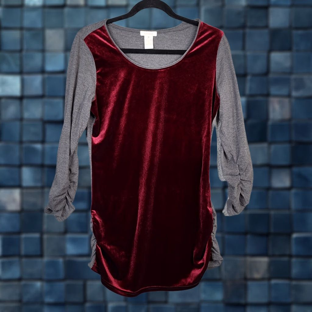 Vintage Sundance Velour Top Women's Round Neck Size M Gray Cotton Blend Polyester Spandex Regular Long Sleeve Satin Velour Jersey Basic All Seasons Vintage No Size M / US 6-8 / IT 42-44 - 1 Thumbnail