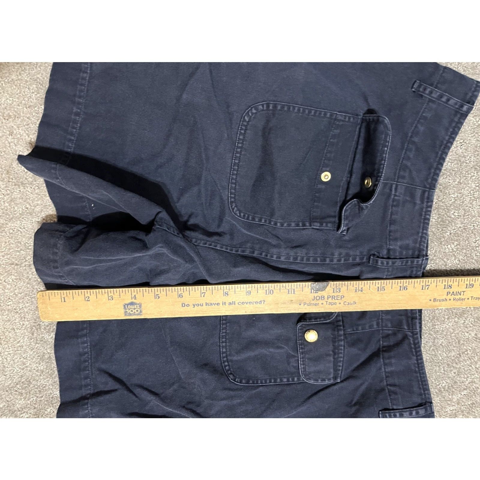 Chaps VINTAGE CHAPS Shorts Woman Navy Gold Buttons Flat Front Cotton 10 Blue/Chino Womens 10 Casual Pockets Size 32" / US 10 / IT 46 - 4 Thumbnail