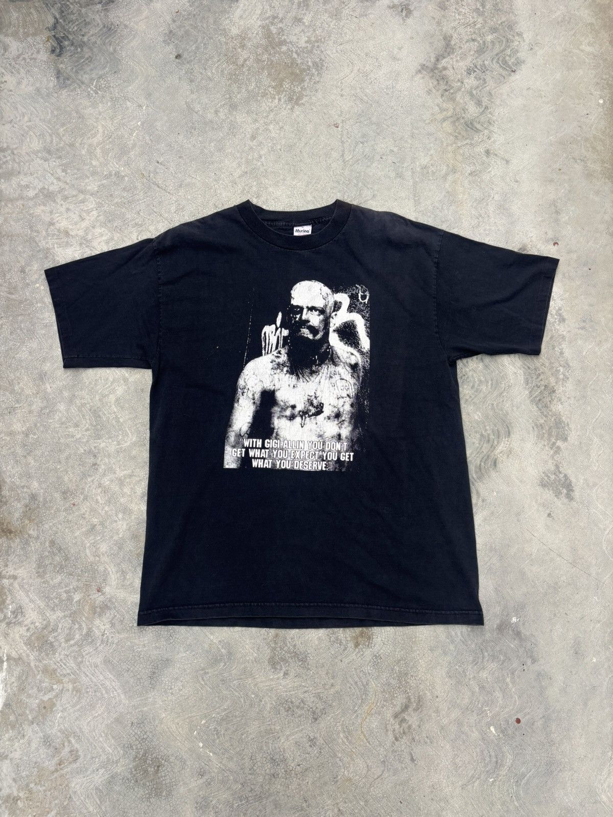 Vintage Vintage 90s GG Allin Punk T Shirt Size US XL / EU 56 / 4 - 1 Thumbnail
